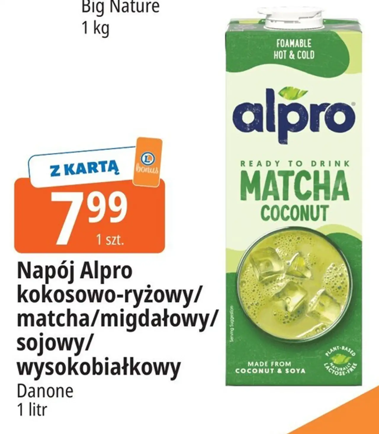 Alpro Napój kokosowo-ryżowy/matcha/migdałowy/sojowy/wysokobiałkowy