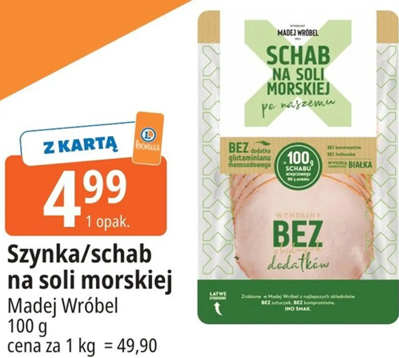 Madej Wróbel Szynka/schab na soli morskiej