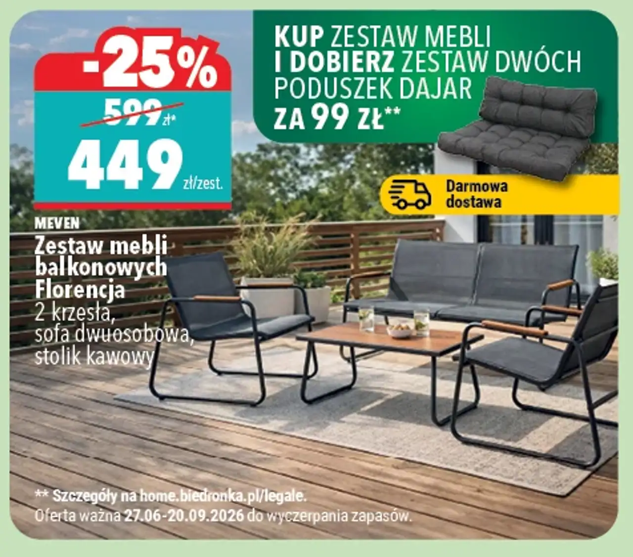 Meven Zestaw mebli balkonowych Florencja