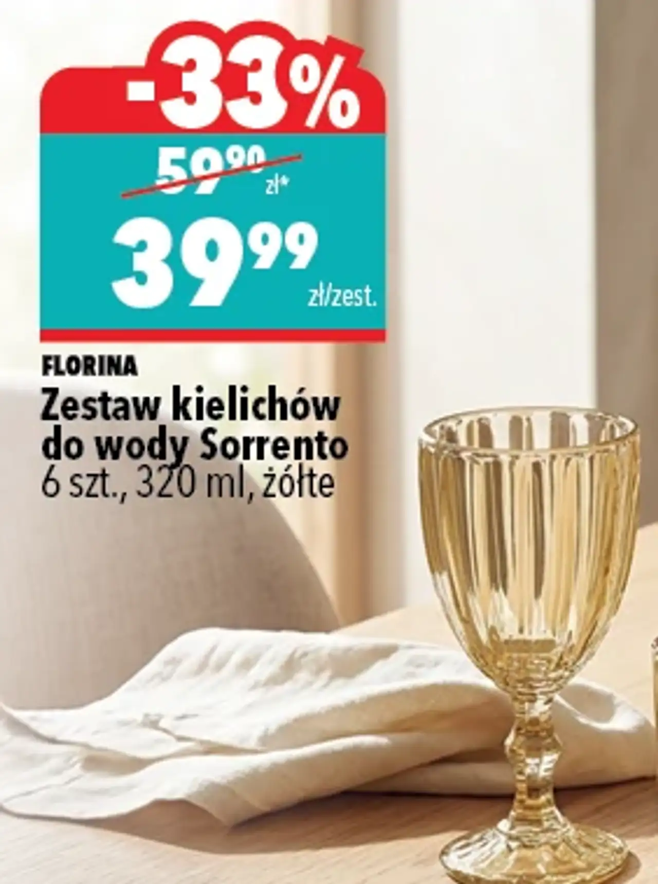 Florina Zestaw kieliszków do wody Sorrento