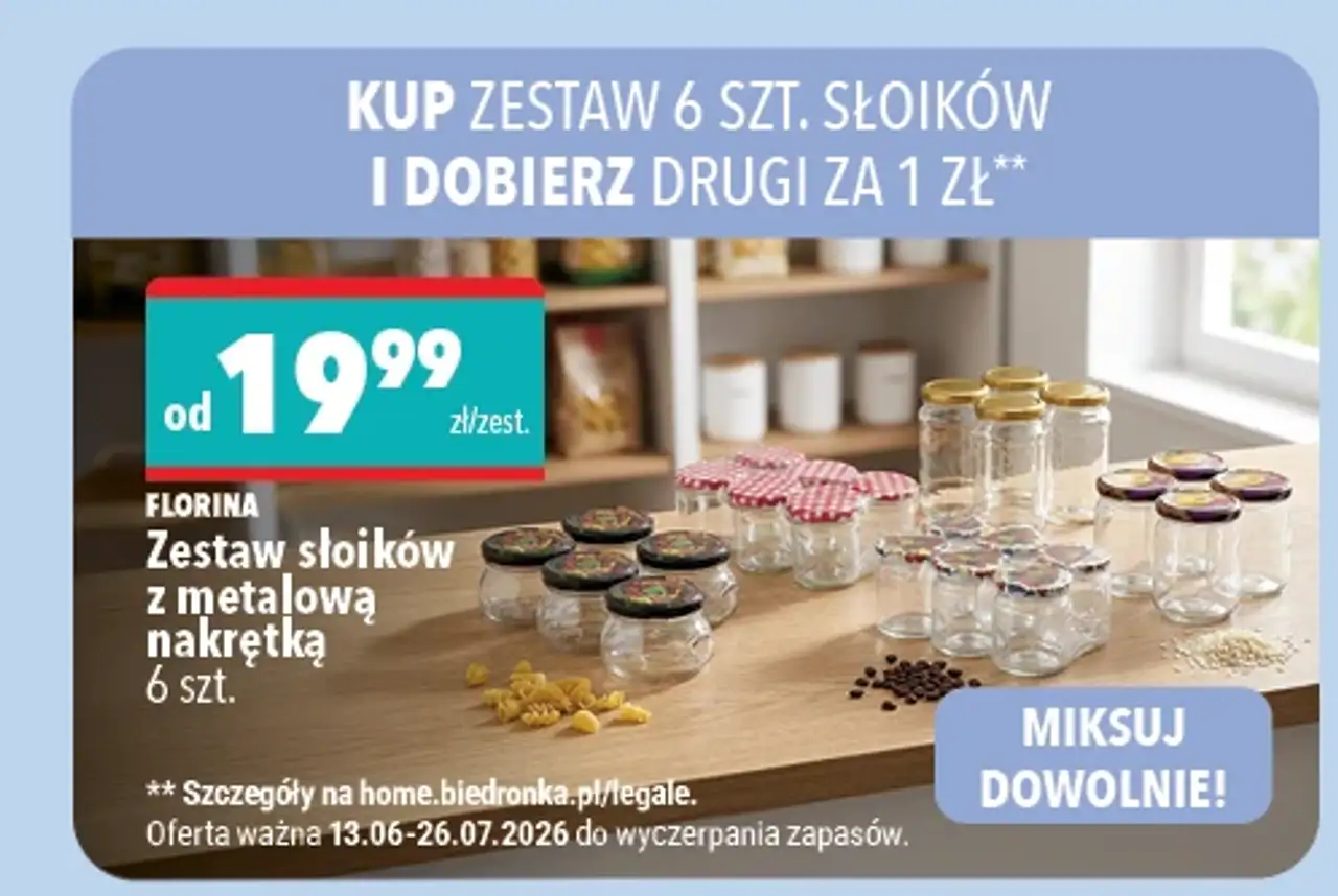 Zestaw słoików z metalową nakrętką 6 szt. Florina