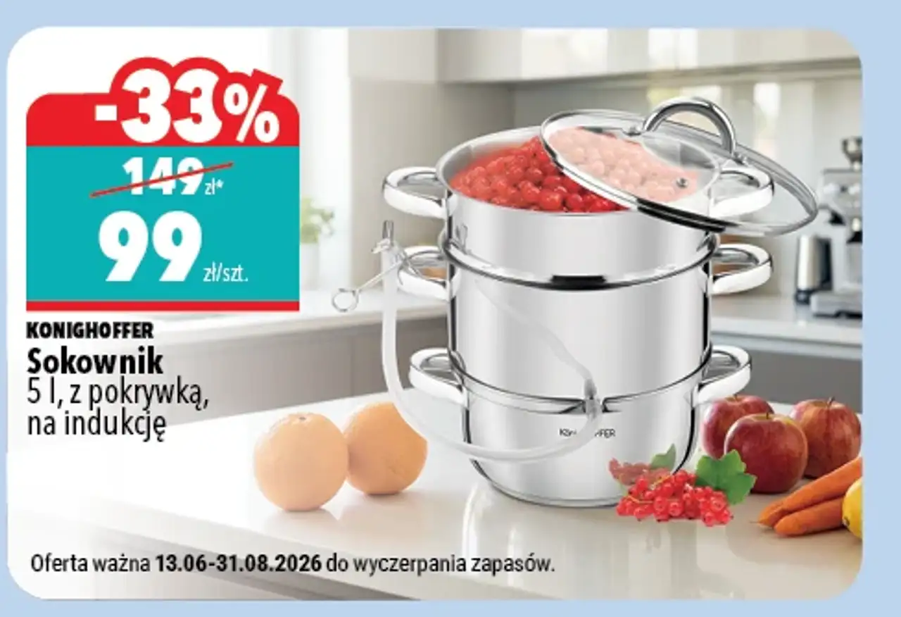 Sokownik 5 l, z pokrywką, na indukcję Konighoffer