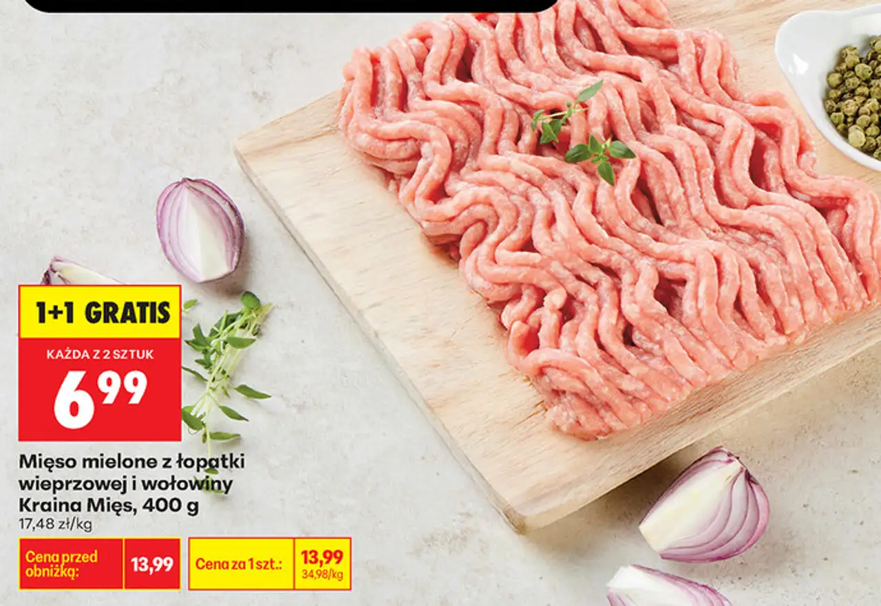 Mięso mielone z łopatki wieprzowej i wołowej Kraina Mięs, 400 g