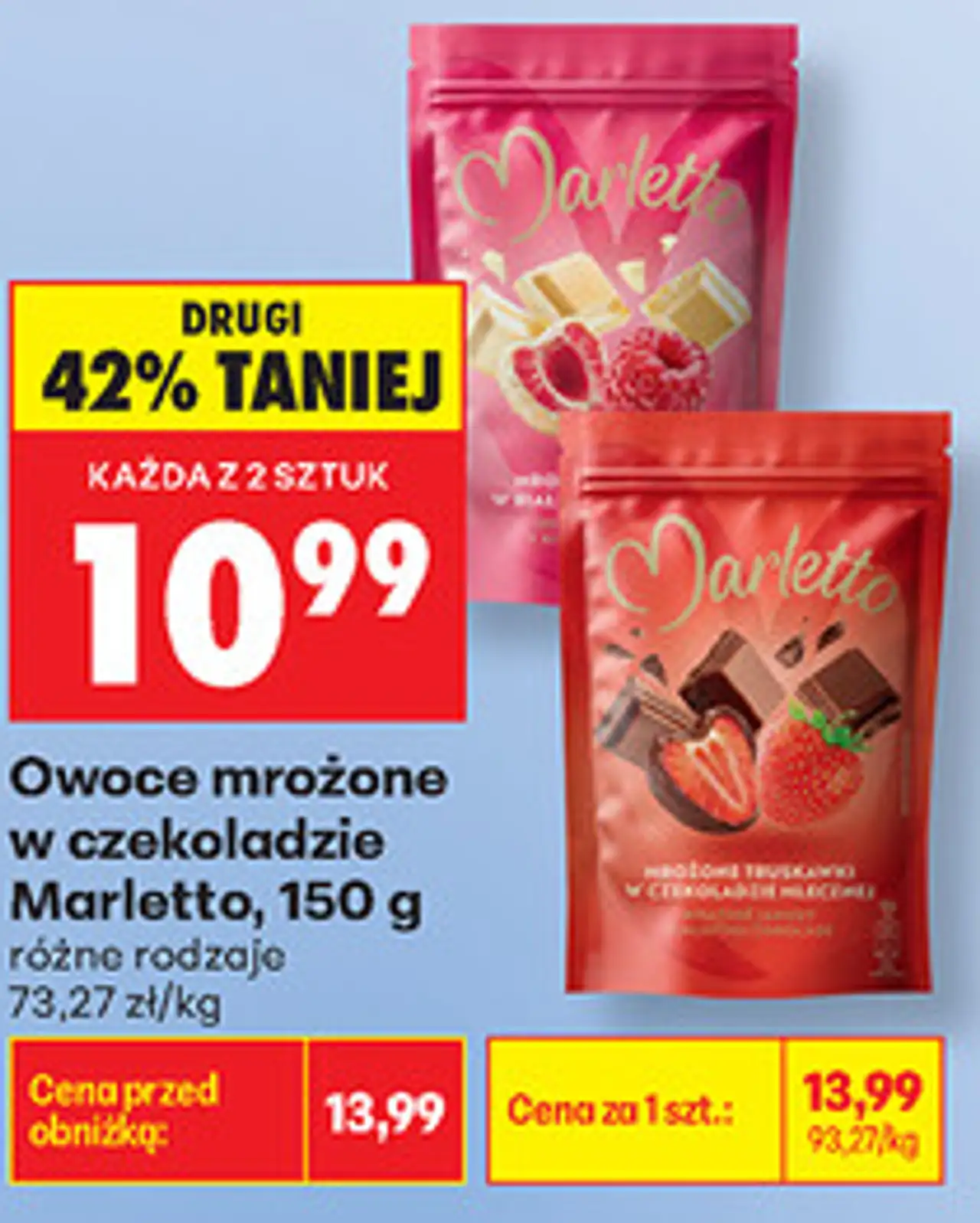 Owoce mrożone w czekoladzie Marletto, 150 g