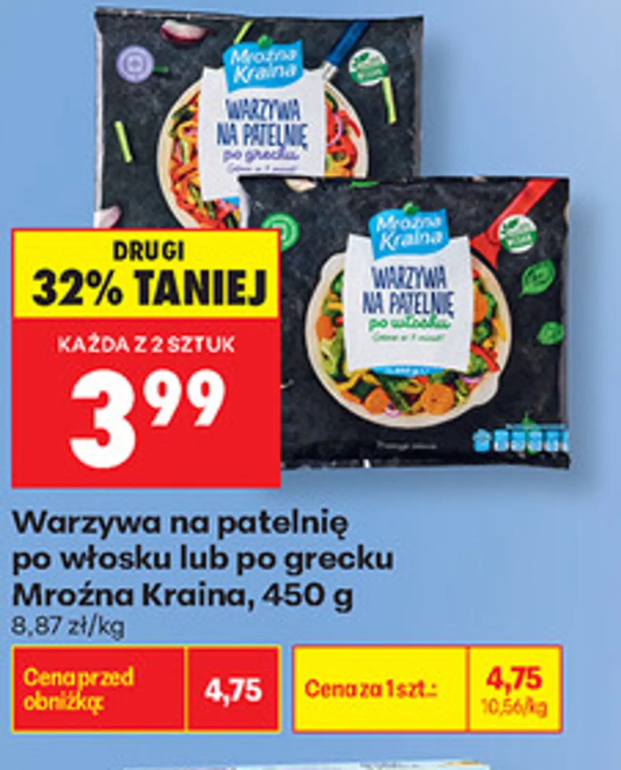 Warzywa na patelnię po włosku lub po grecku Mroźna Kraina, 450 g