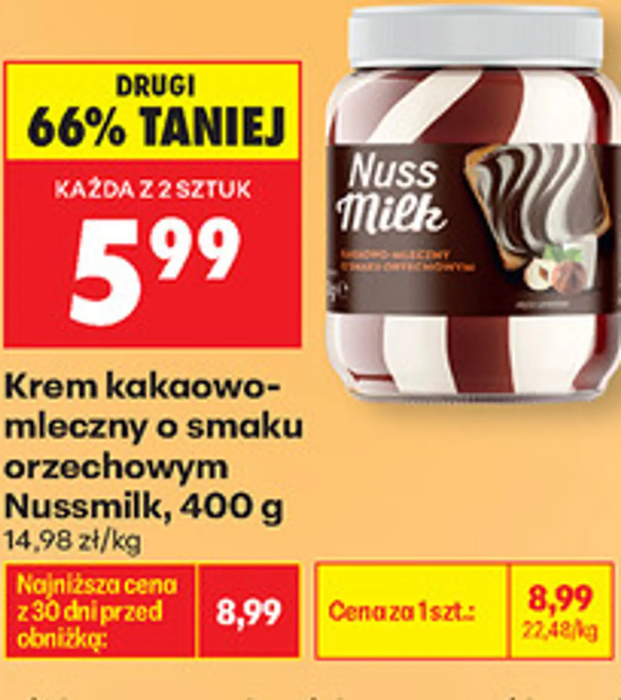 Krem kakaowo-mleczny o smaku orzechowym Nussmilk
