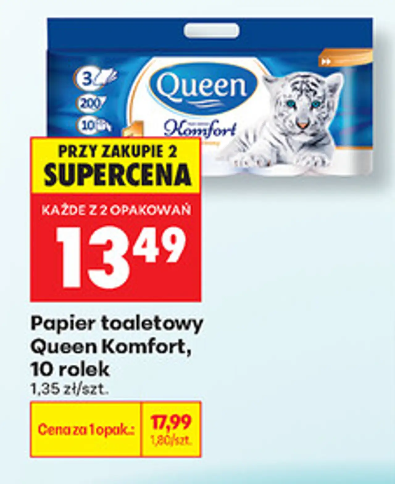 Papier toaletowy Queen Komfort, 10 rolek