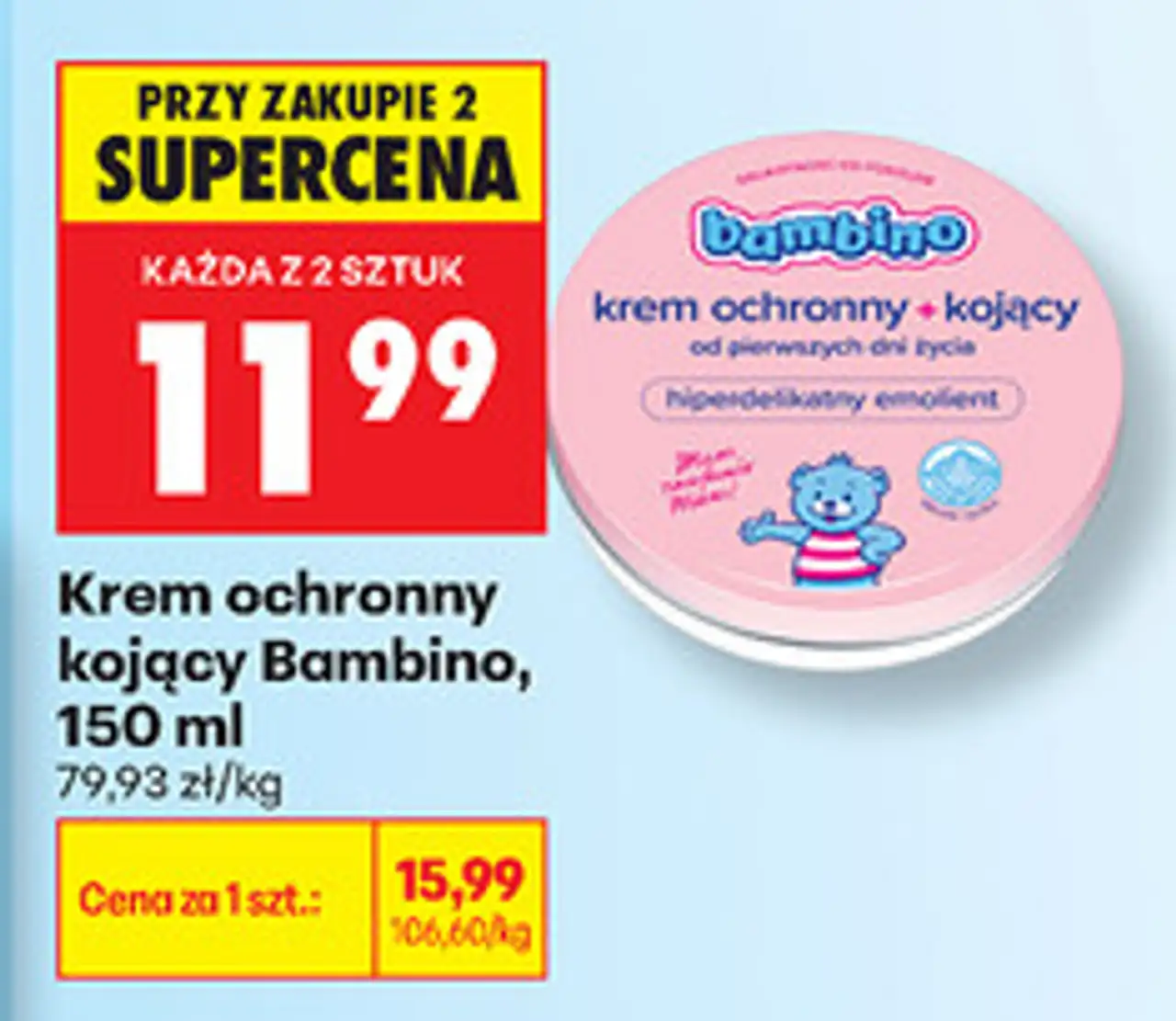 Krem ochronny kojący Bambino, 150 ml