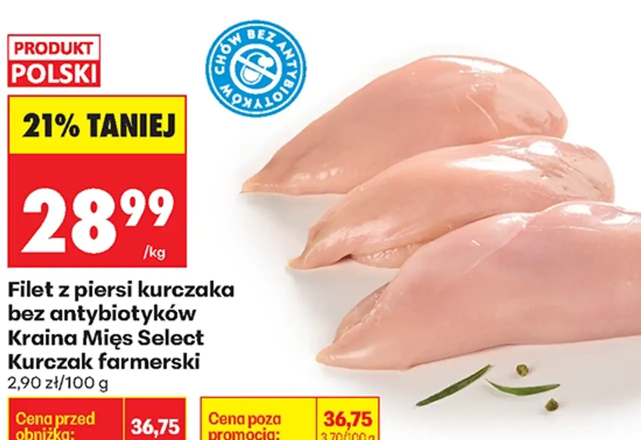 Filet z piersi kurczaka bez antybiotyków Kraina Mięs Select Kurczak farmerski