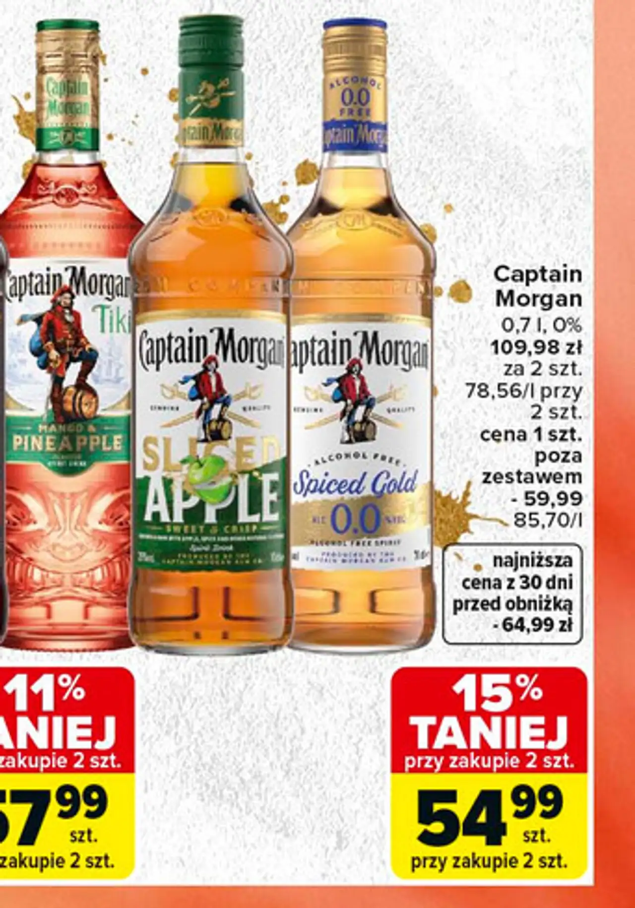 Captain Morgan Sliced Apple, Spiced Gold 0.0%
