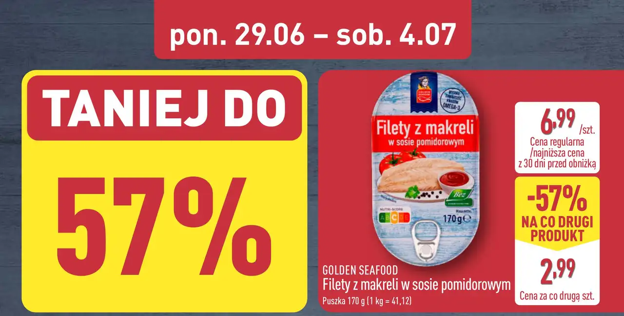 GOLDEN SEAFOOD Filety z makreli w sosie pomidorowym