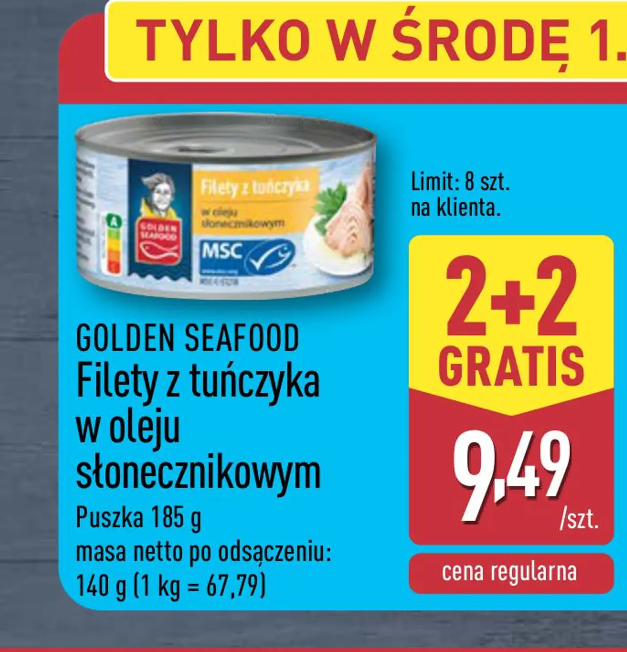 GOLDEN SEAFOOD Filety z tuńczyka w oleju słonecznikowym