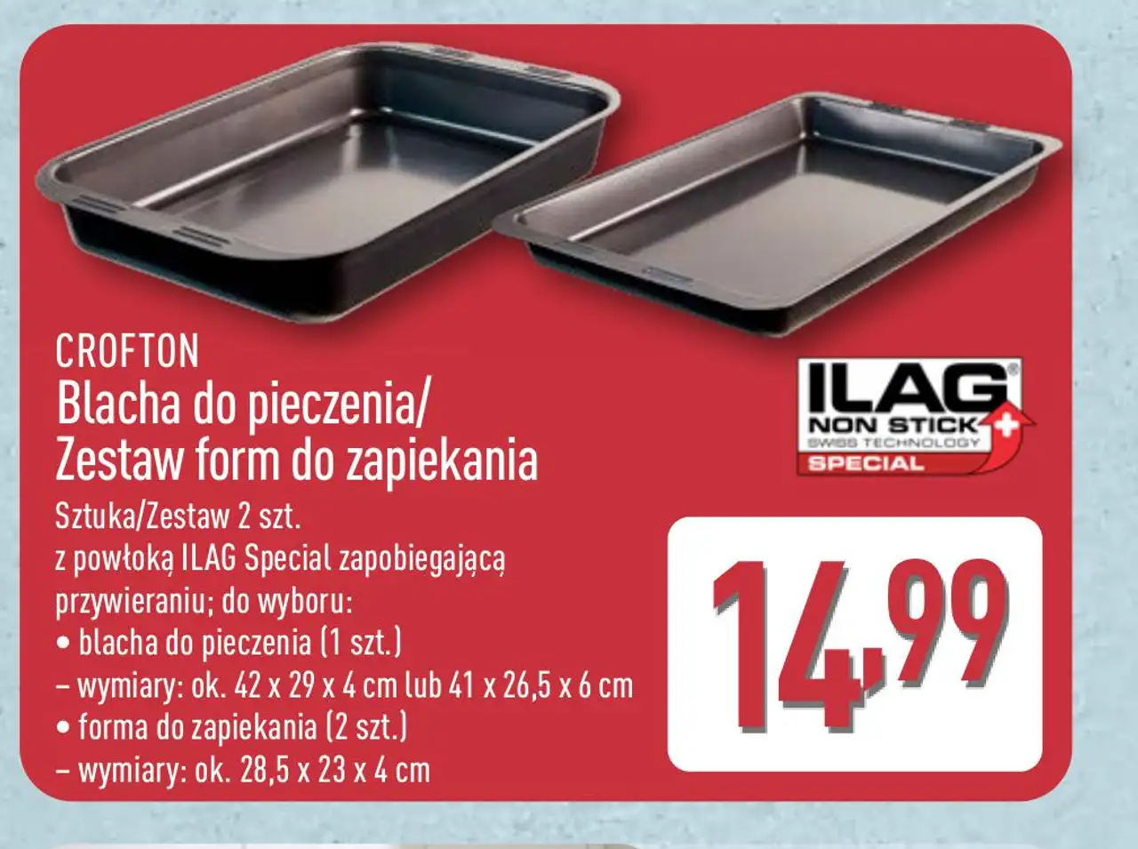 CROFTON Blacha do pieczenia/Zestaw form do zapiekania
