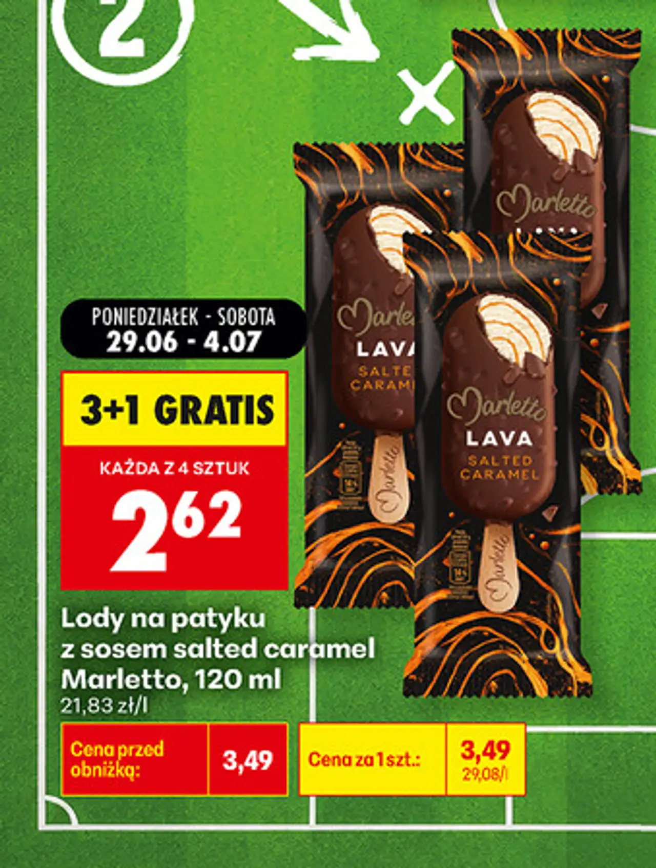 Lody na patyku z sosem salted caramel Marletto 120ml