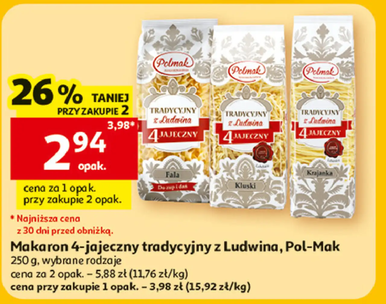 Makaron tradycyjny z ludwina 4 jajeczny kluski Polmak