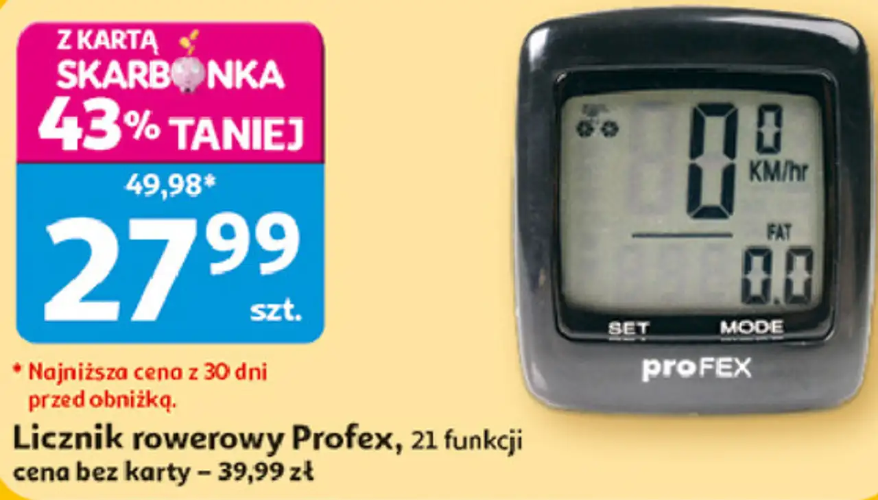 Licznik rowerowy Profex, 21 funkcji