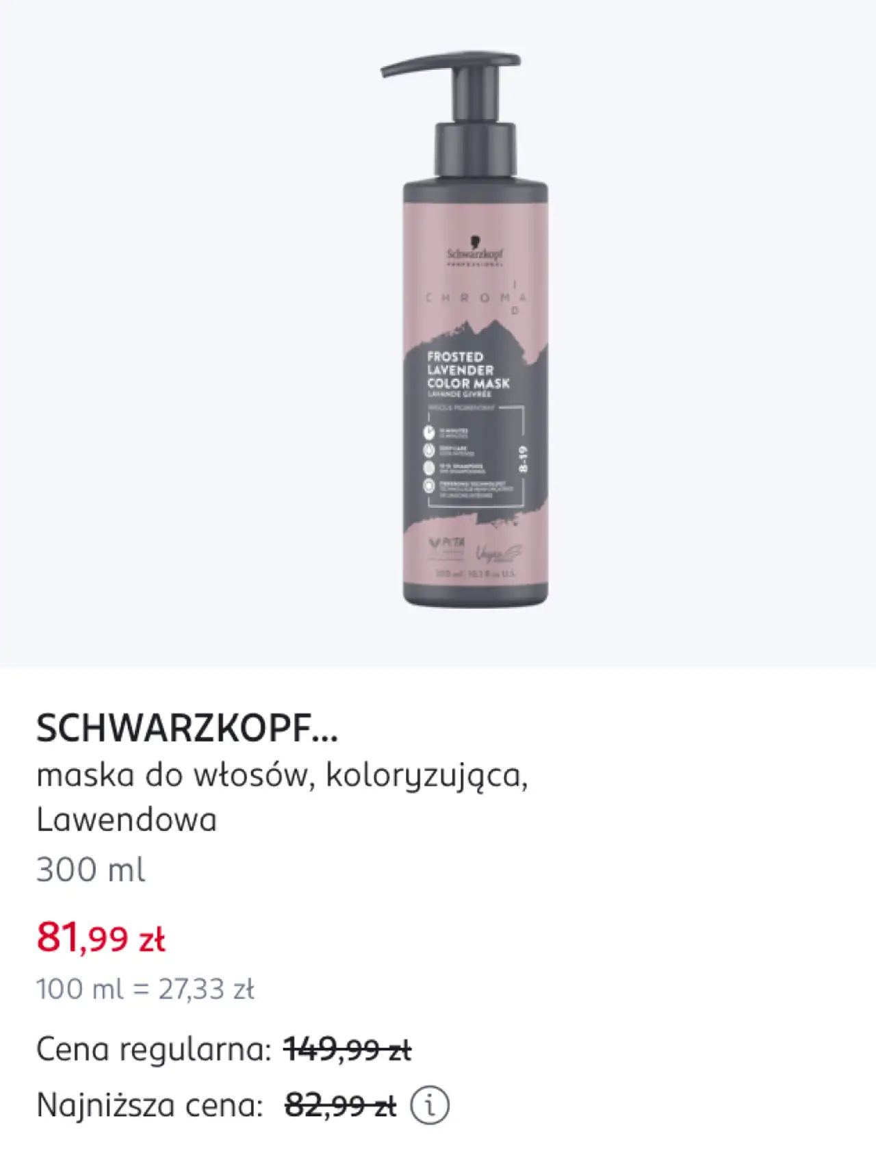 SCHWARZKOPF maska do włosów, koloryzująca, Lawendowa