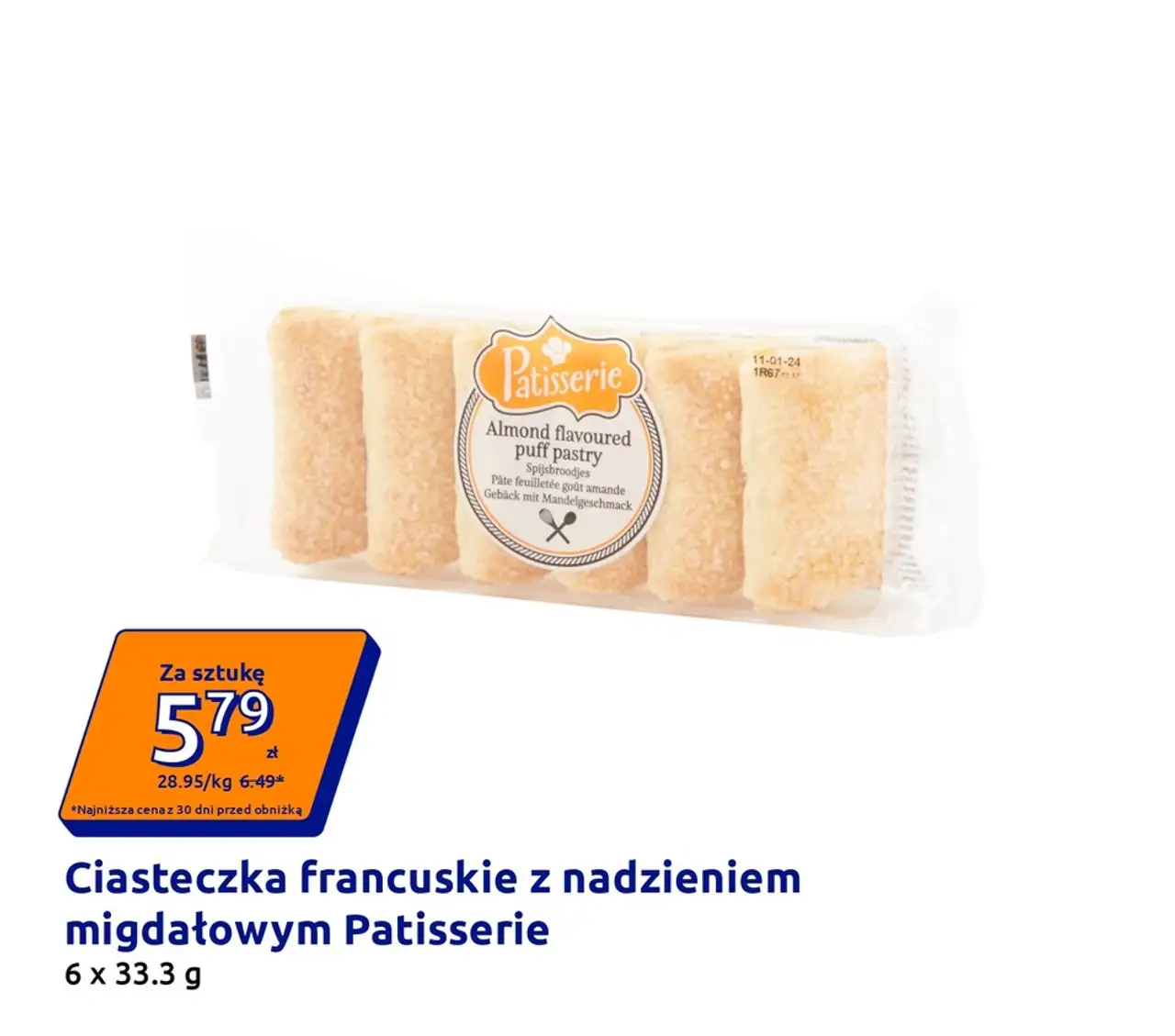 Ciasteczka francuskie z nadzieniem migdałowym Patisserie