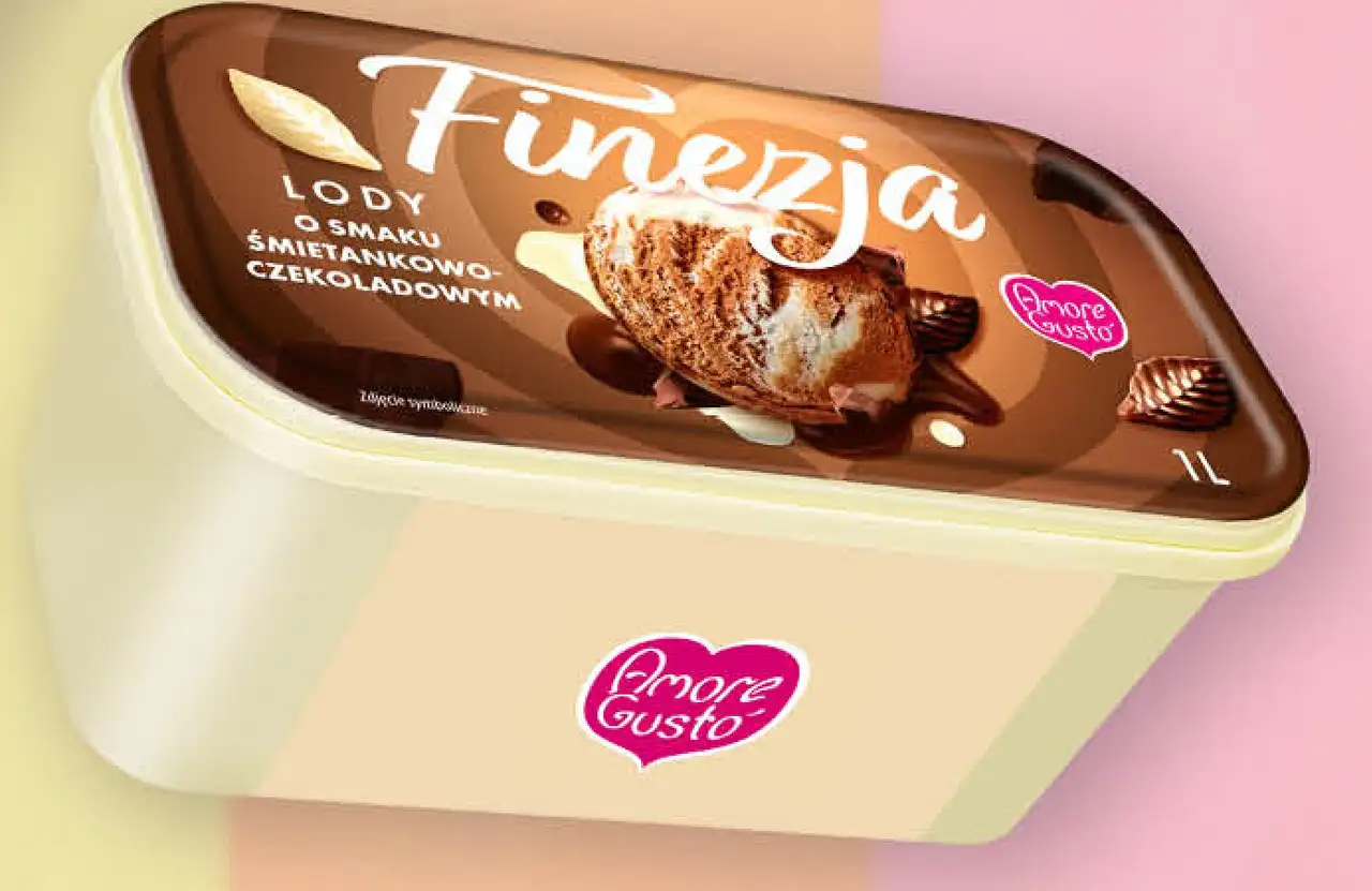 Amore Gusto Finezja Lody o smaku śmietankowo-czekoladowym 1 l
