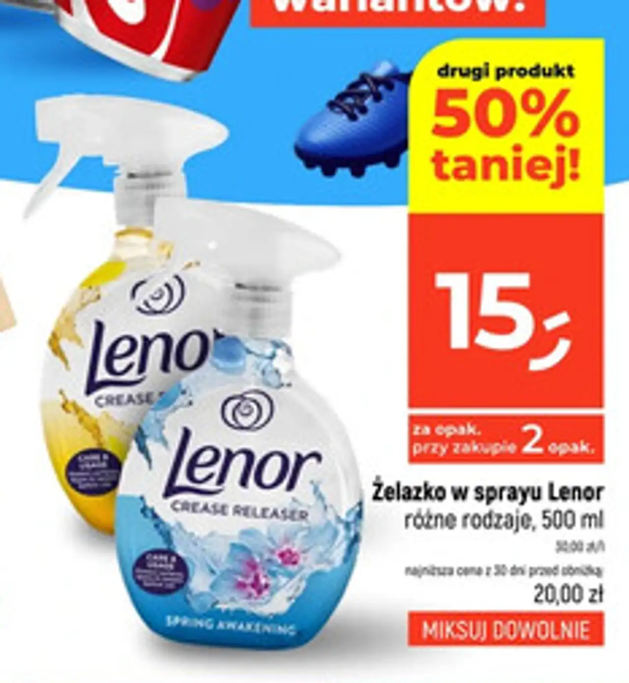 Żelazko w sprayu Lenor różne rodzaje, 500 ml