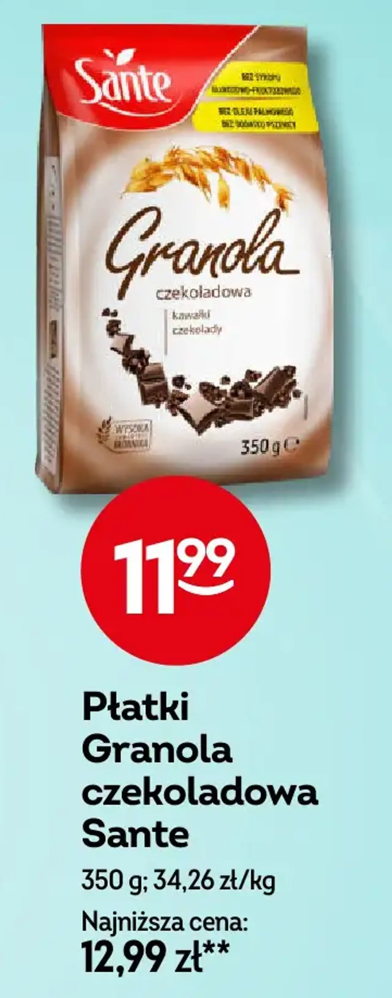 Płatki Granola czekoladowa Sante