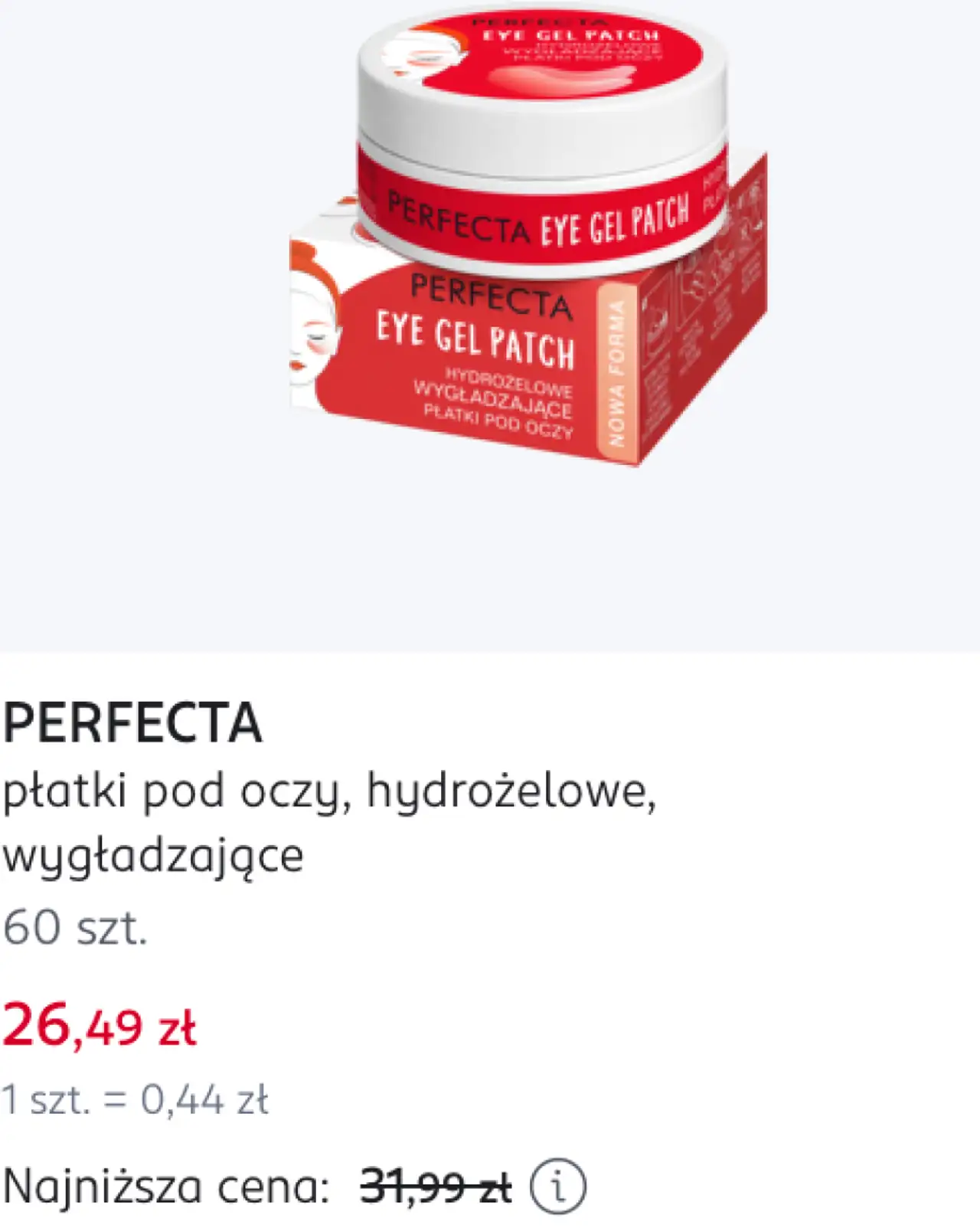 PERFECTA płatki pod oczy, hydrożelowe, wygładzające