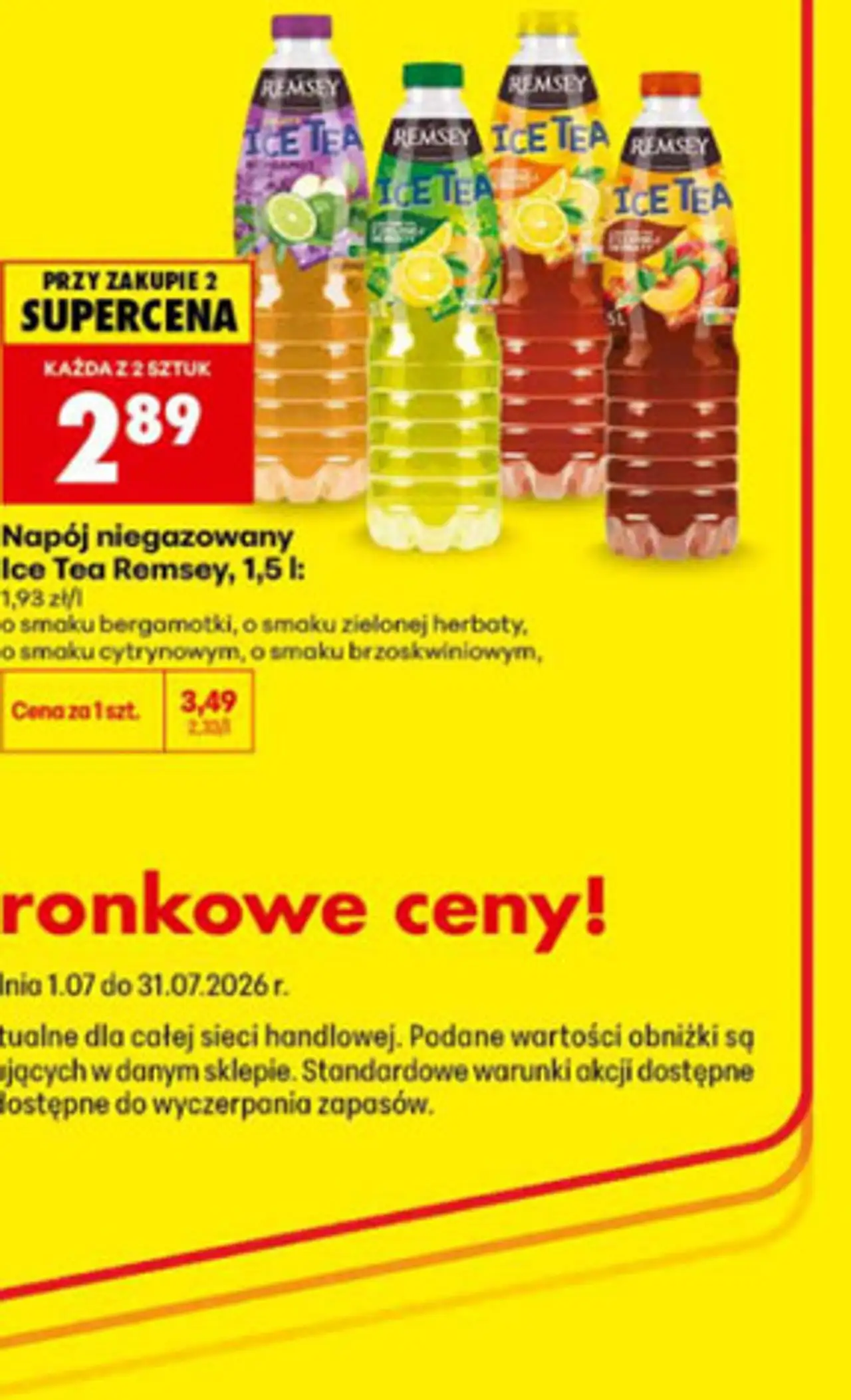 Napój niegazowany Ice Tea Remsey, 1,5 l