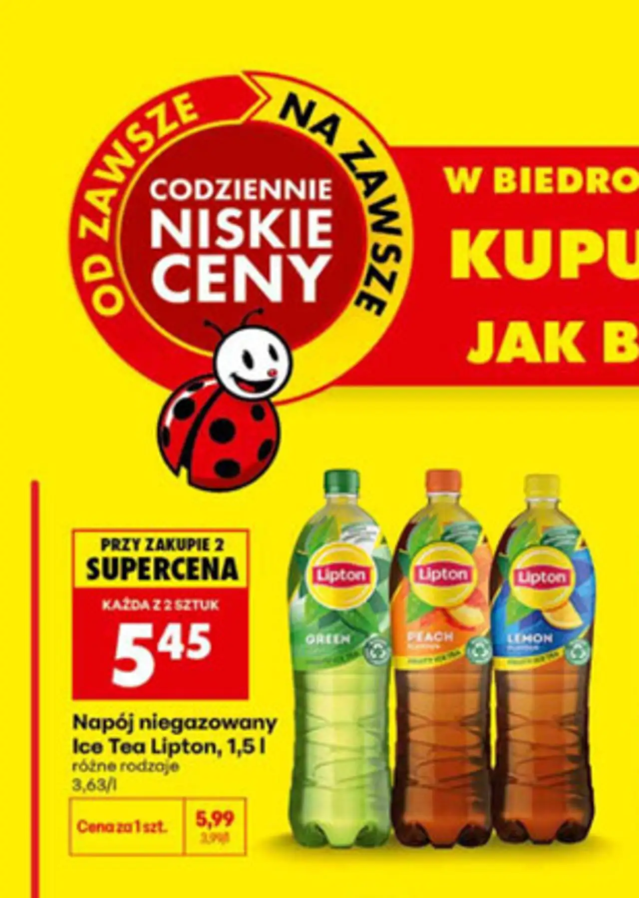 Napój niegazowany Ice Tea Lipton, 1,5 l
