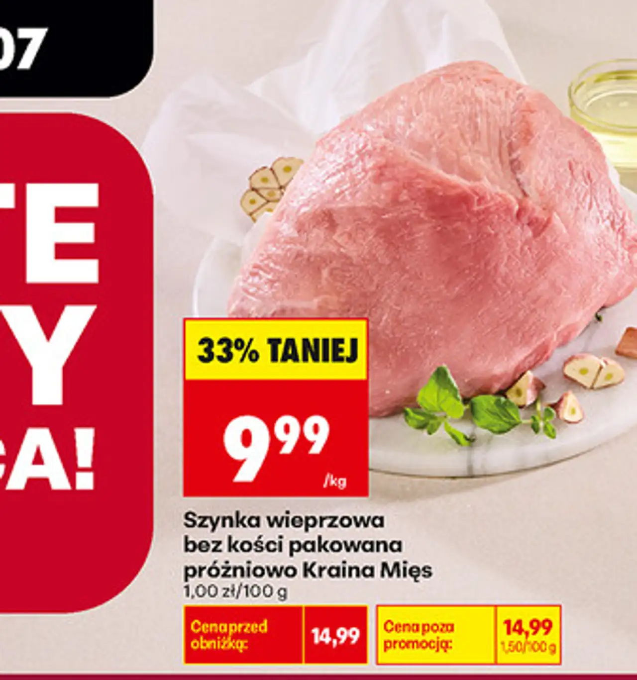 Szynka wieprzowa bez kości pakowana próżniowo Kraina Mięs