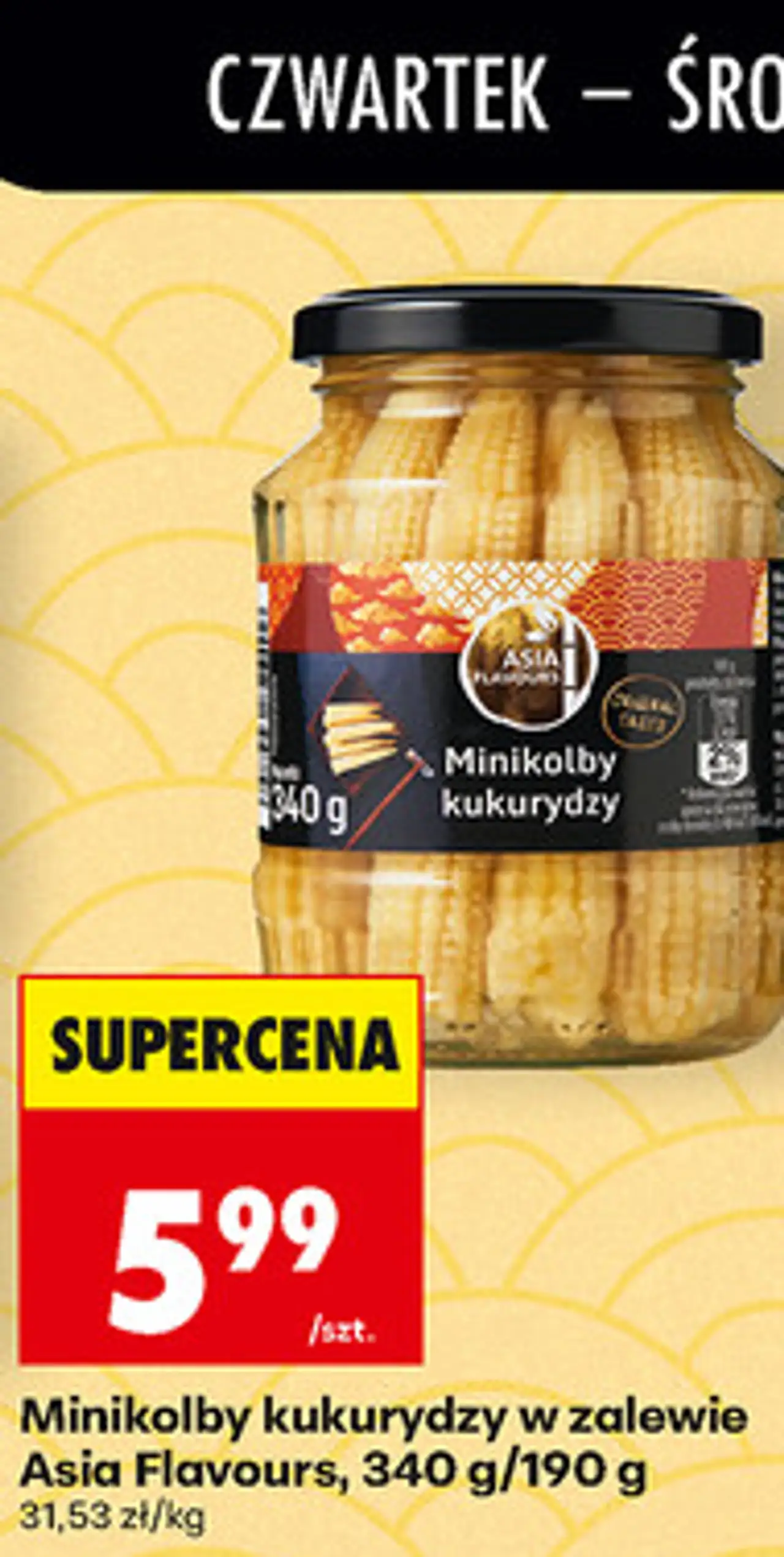 Minikolby kukurydzy w zalewie Asia Flavours