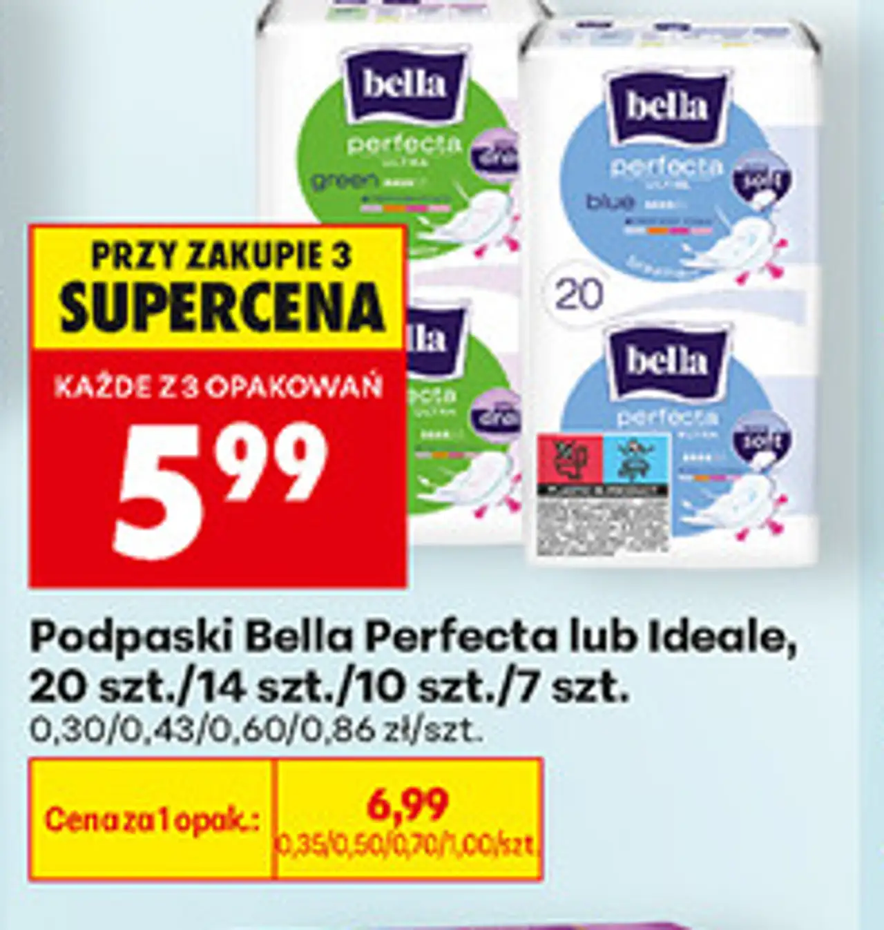 Podpaski Bella Perfecta lub Ideale, 20 szt./14 szt./10 szt./7 szt.