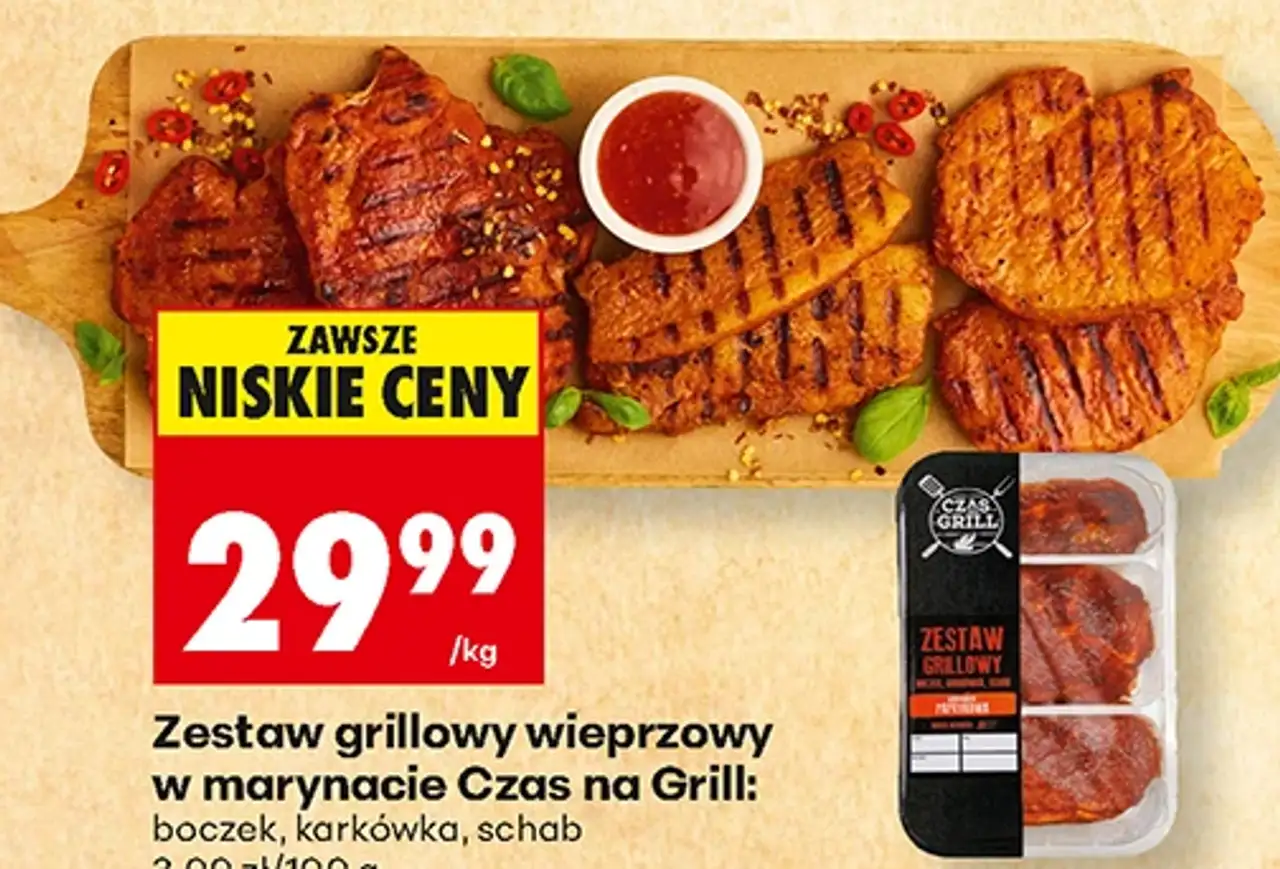 Zestaw grillowy wieprzowy w marynacie Czas na Grill: boczek, karkówka, schab