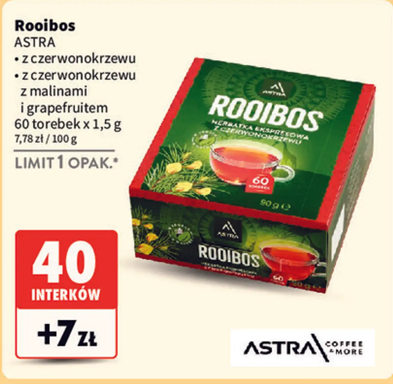 Rooibos ASTRA z czerwonokrzewu / z czerwonokrzewu z malinami i grapefruitem