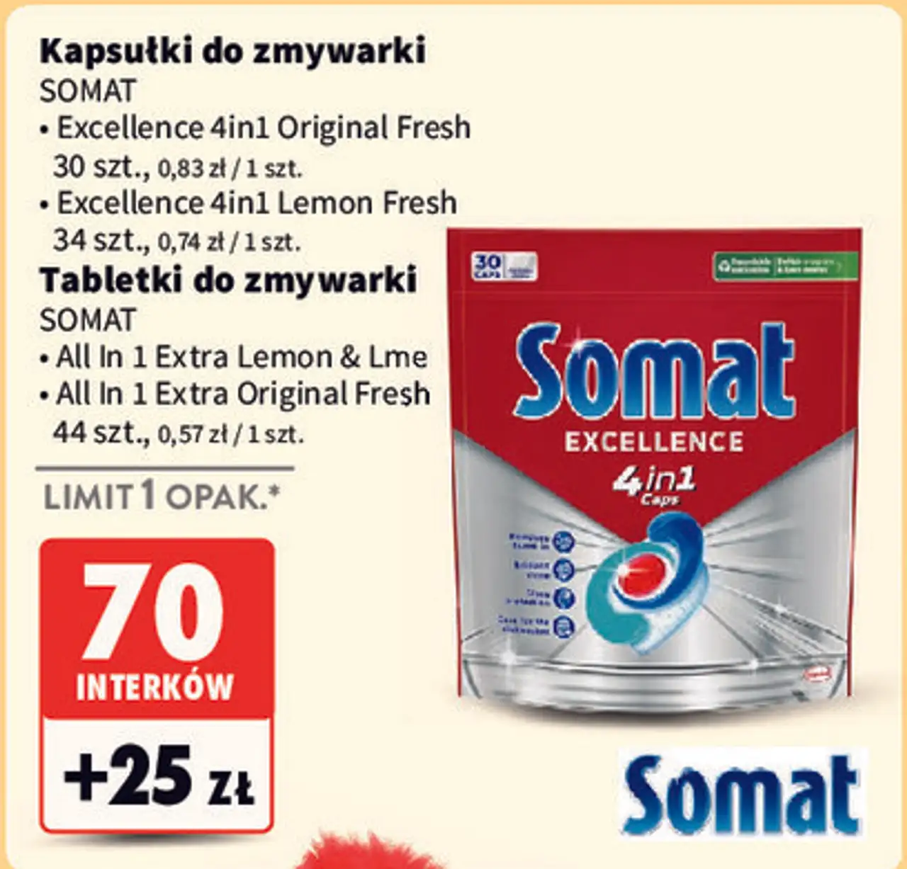 Tabletki/Kapsułki do zmywarki Somat