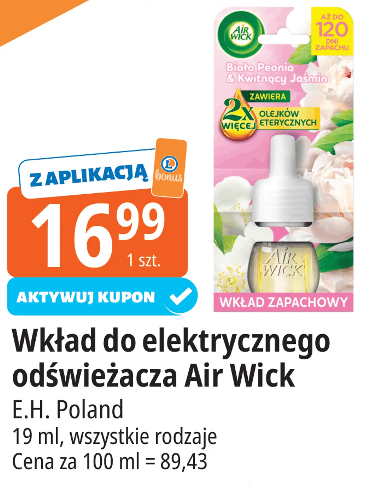 Wkład do elektrycznego odświeżacza Air Wick