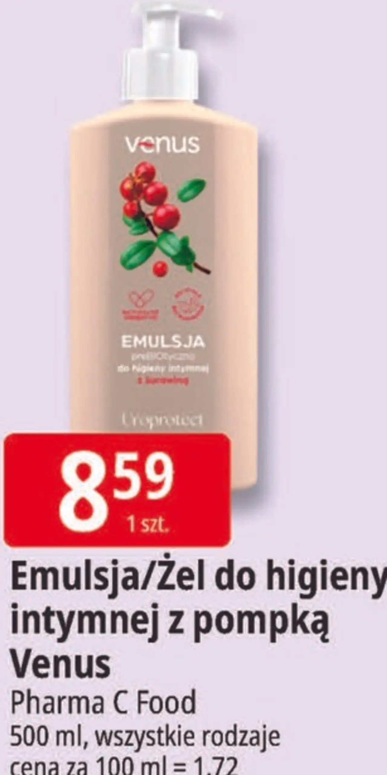 Emulsja/Żel do higieny intymnej z pompką Venus