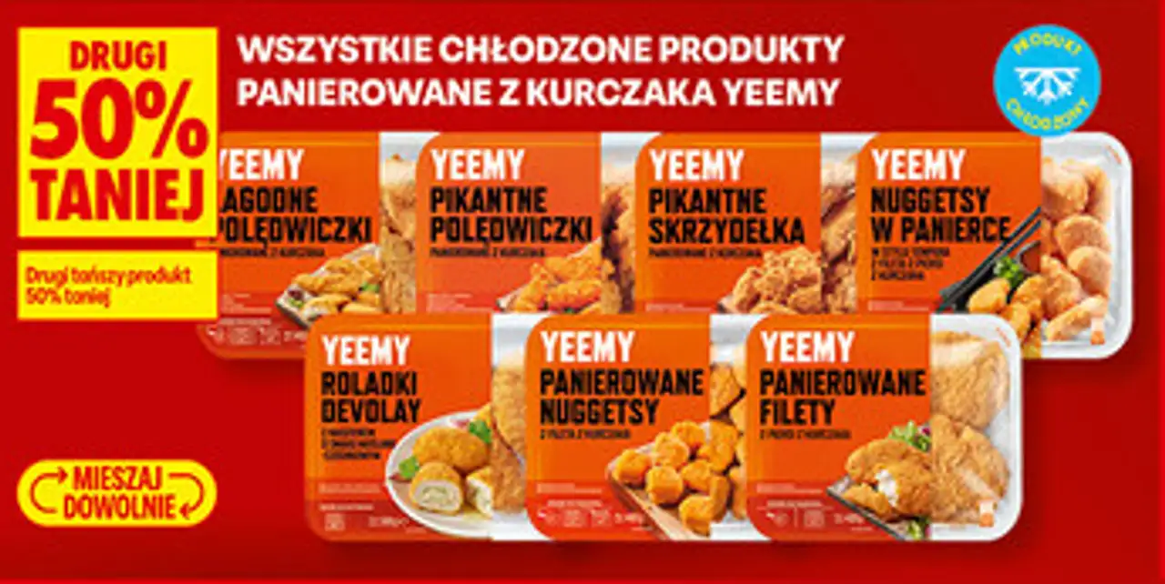 Wszystkie chłodzone produkty panierowane z kurczaka Yeemy