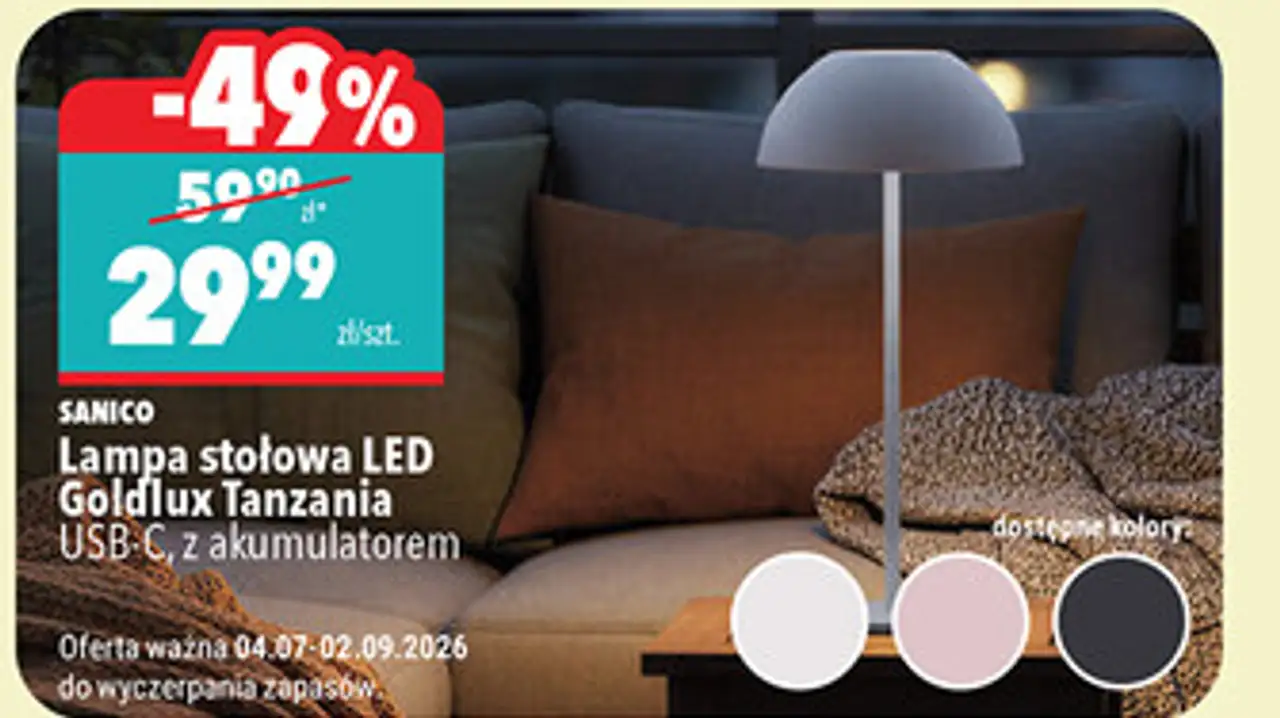 Sanico Lampa stołowa LED Goldlux Tanzania