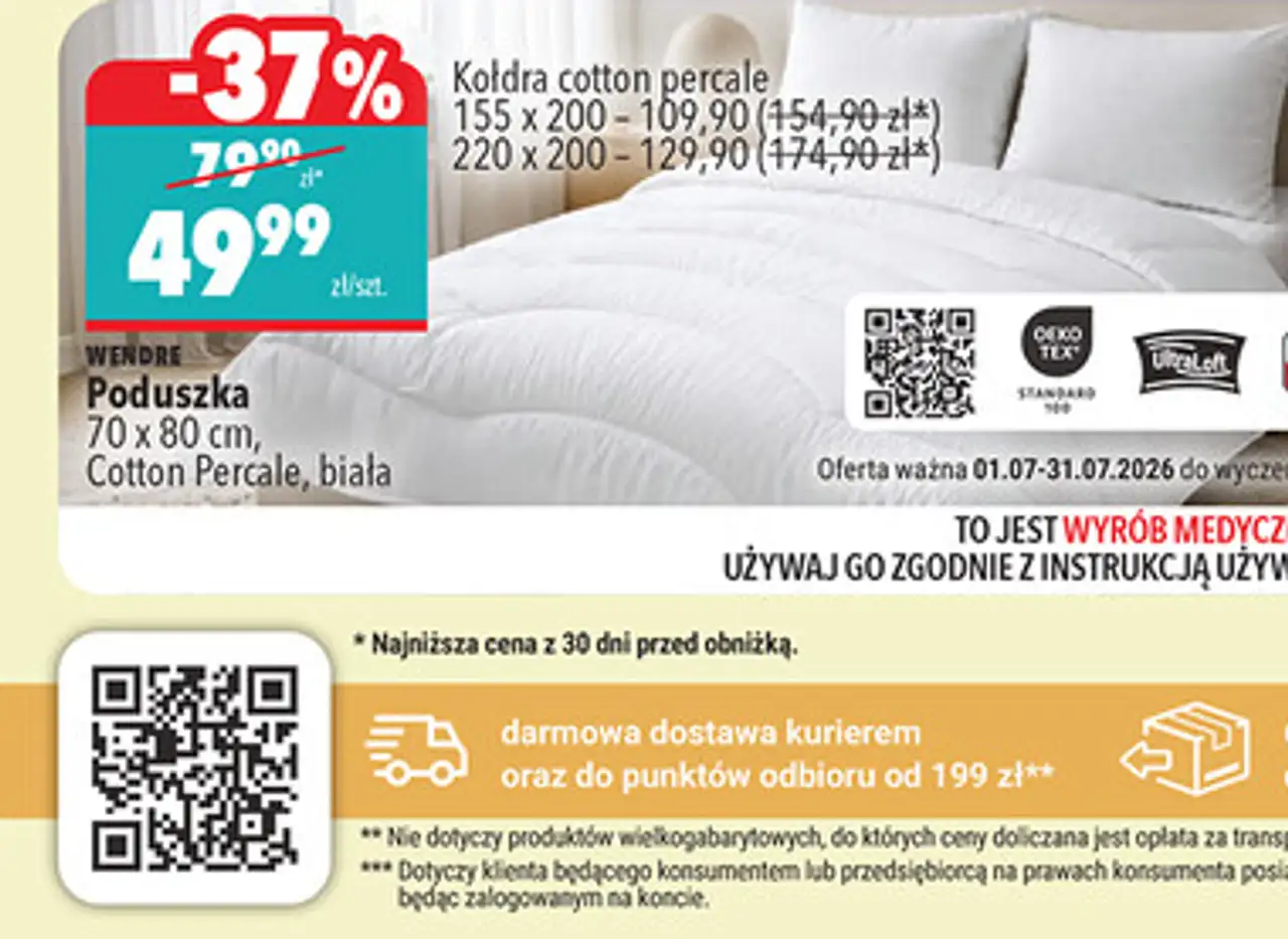 Wendre Poduszka Cotton Percale