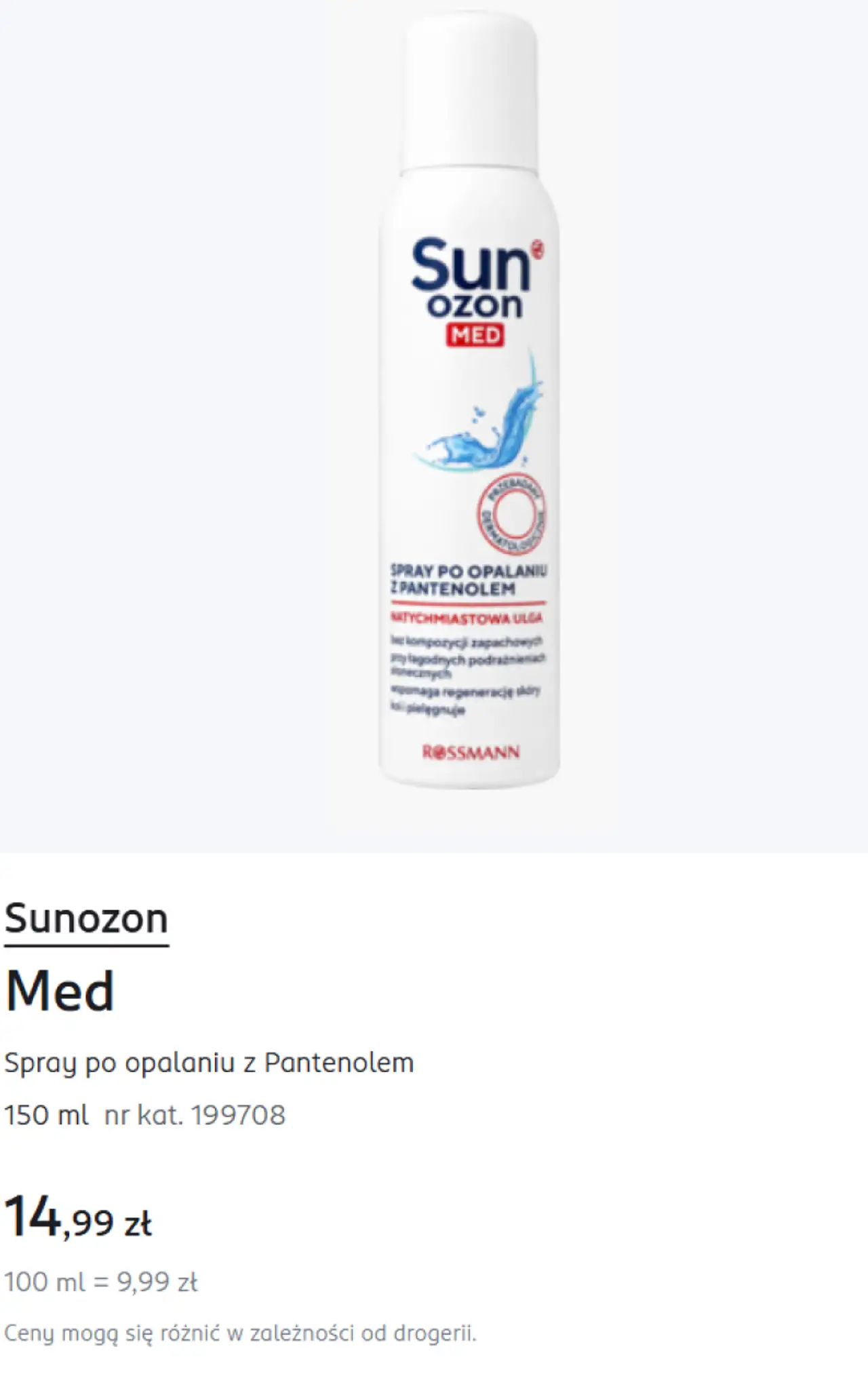 Sunozon Med Spray po opalaniu z Pantenolem