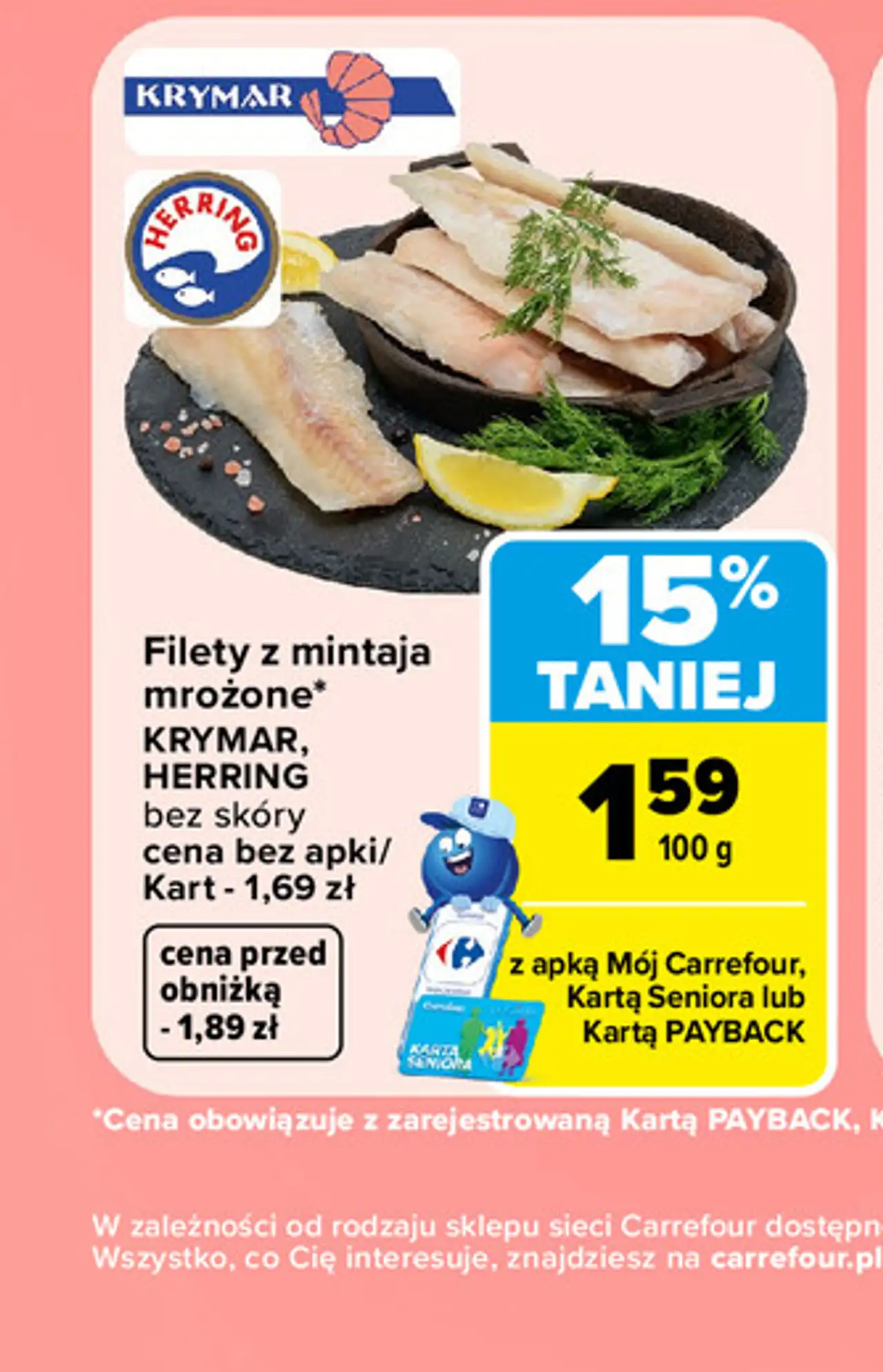 Filety z mintaja mrożone KRYMAR, HERRING