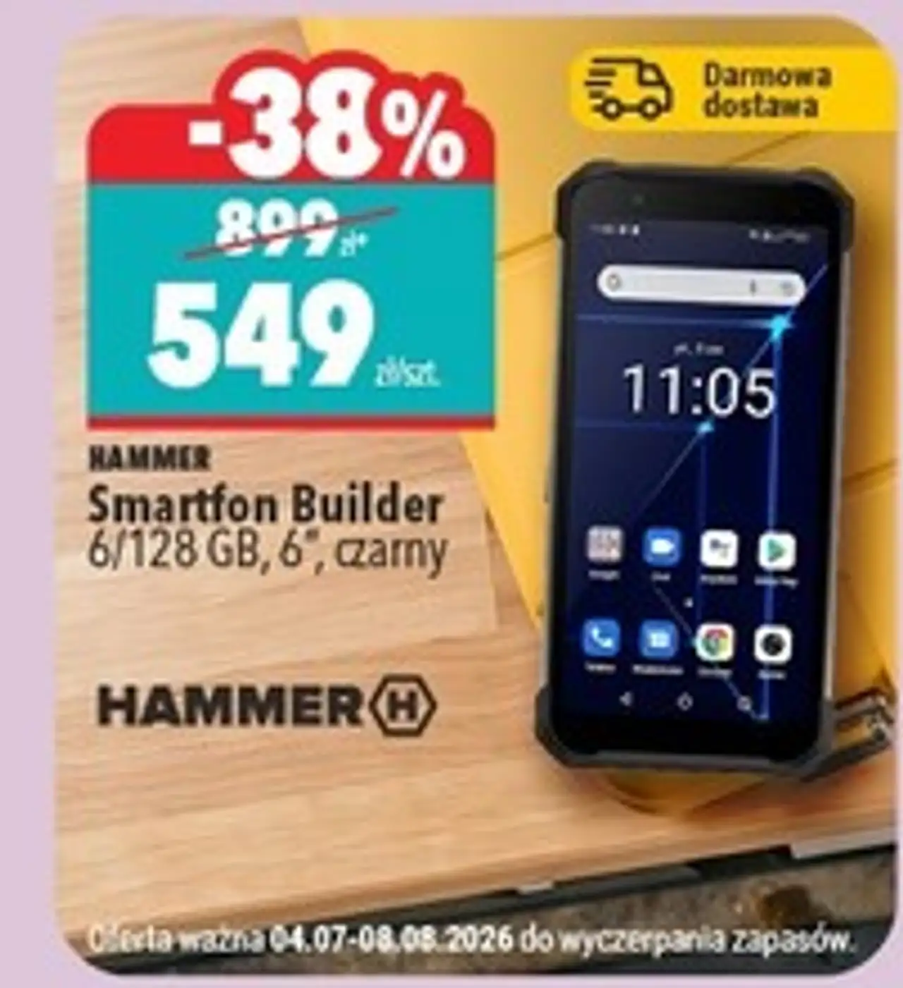 Smartfon builder 6/128 gb Hammer