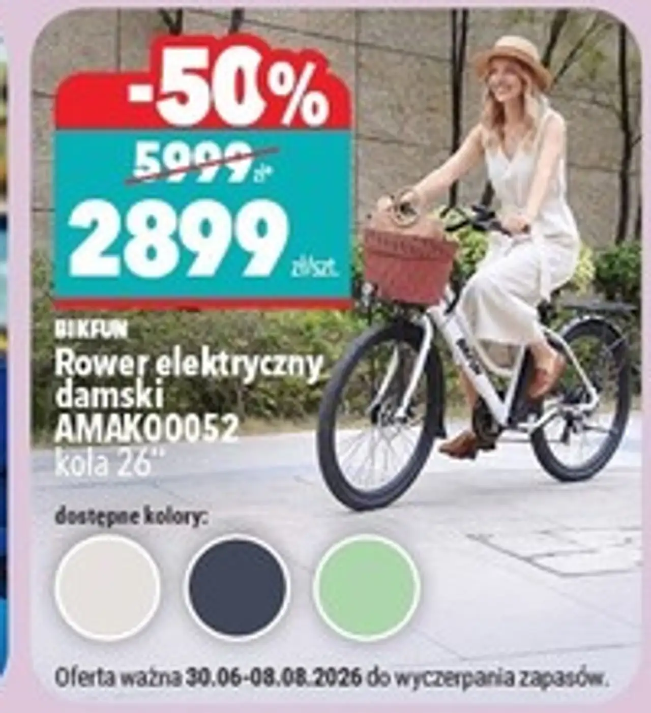 Rower elektryczny amak00052 zielony Bikfun