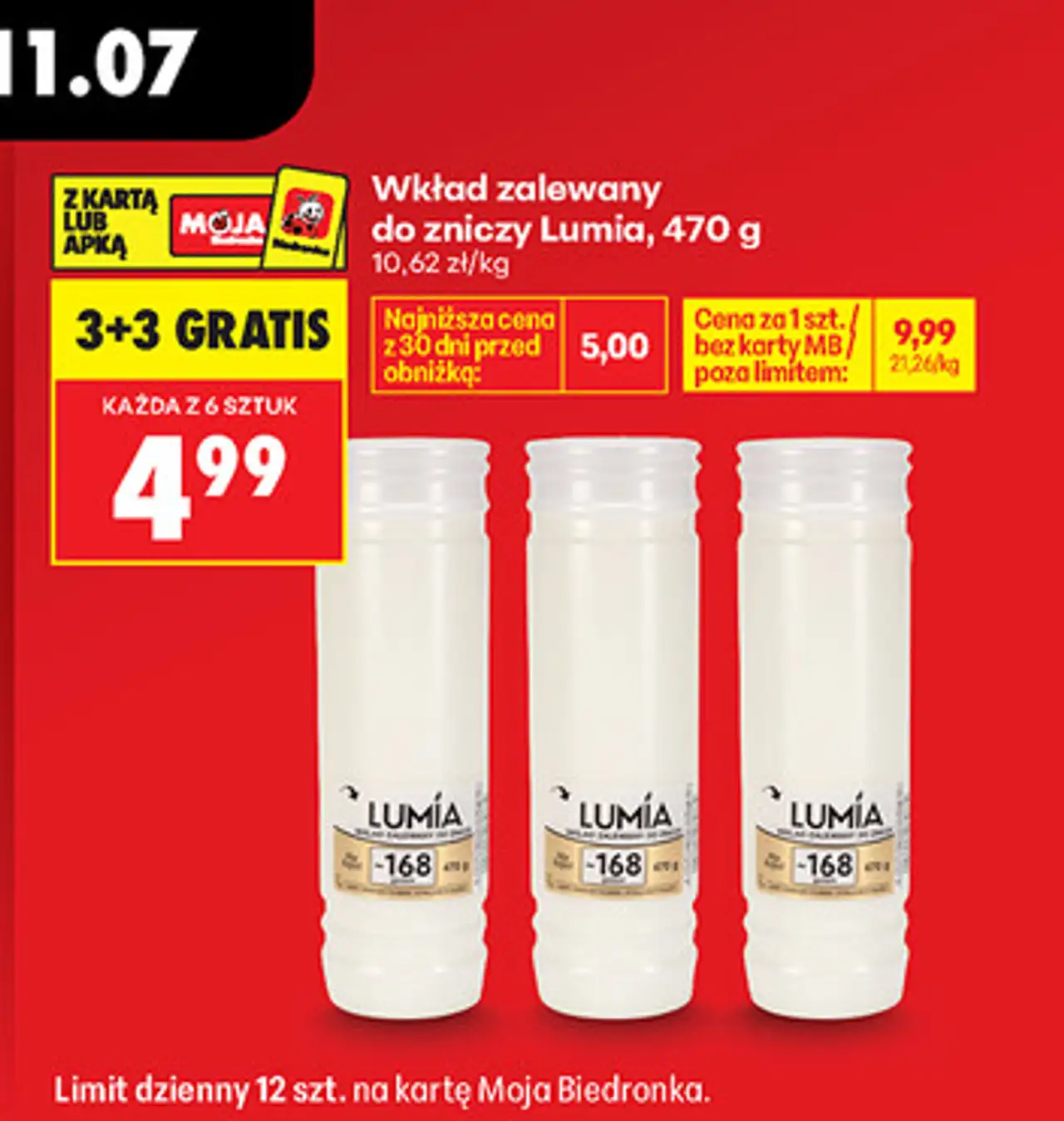 Wkład zalewany do zniczy Lumia