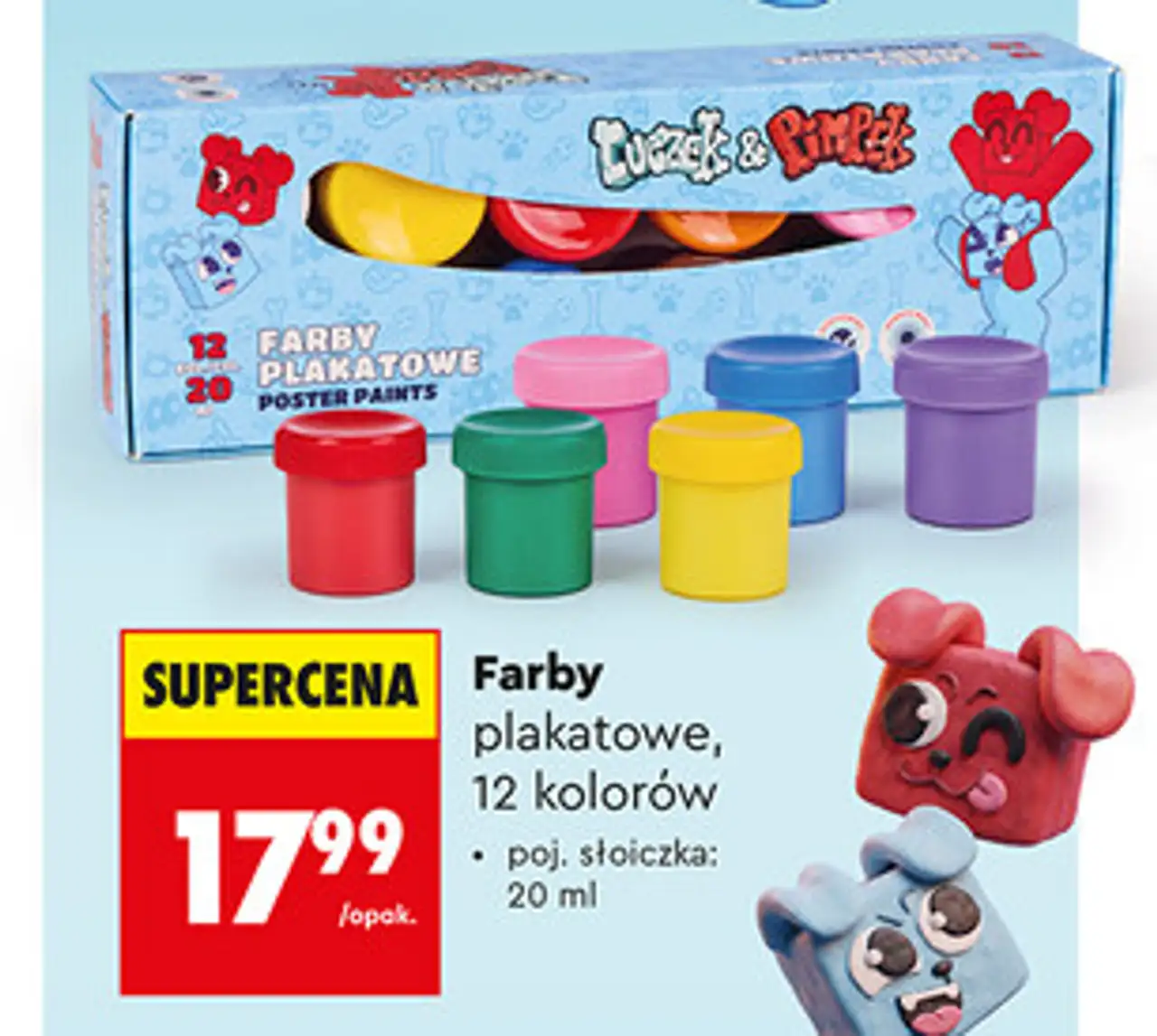 Astra Luczek & Pimpek Farby plakatowe, 12 kolorów