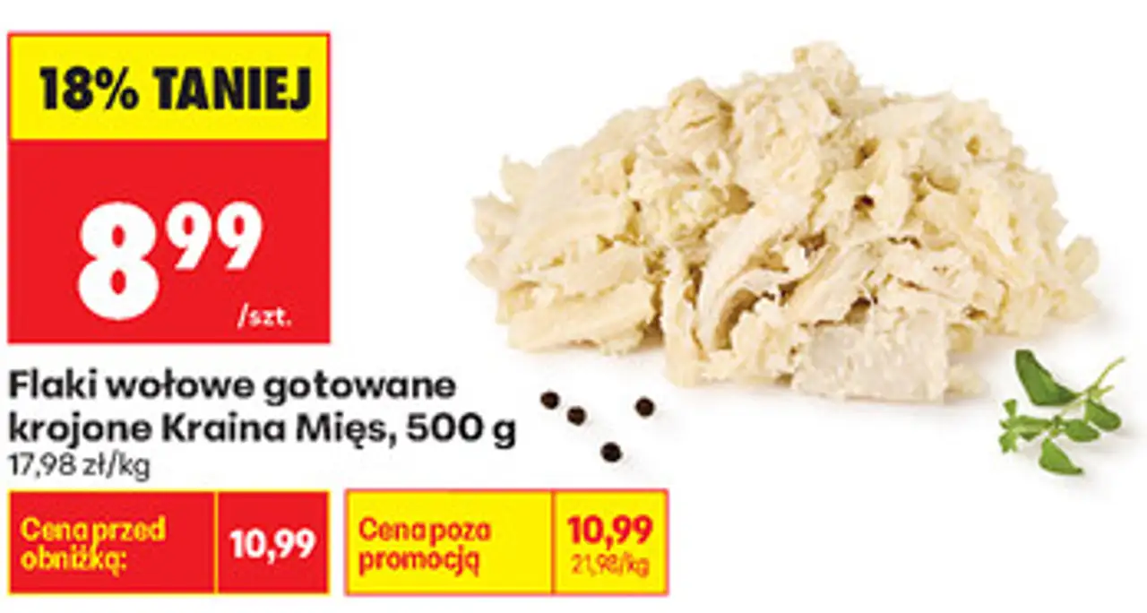 Flaki wołowe gotowane krojone Kraina Mięs, 500 g