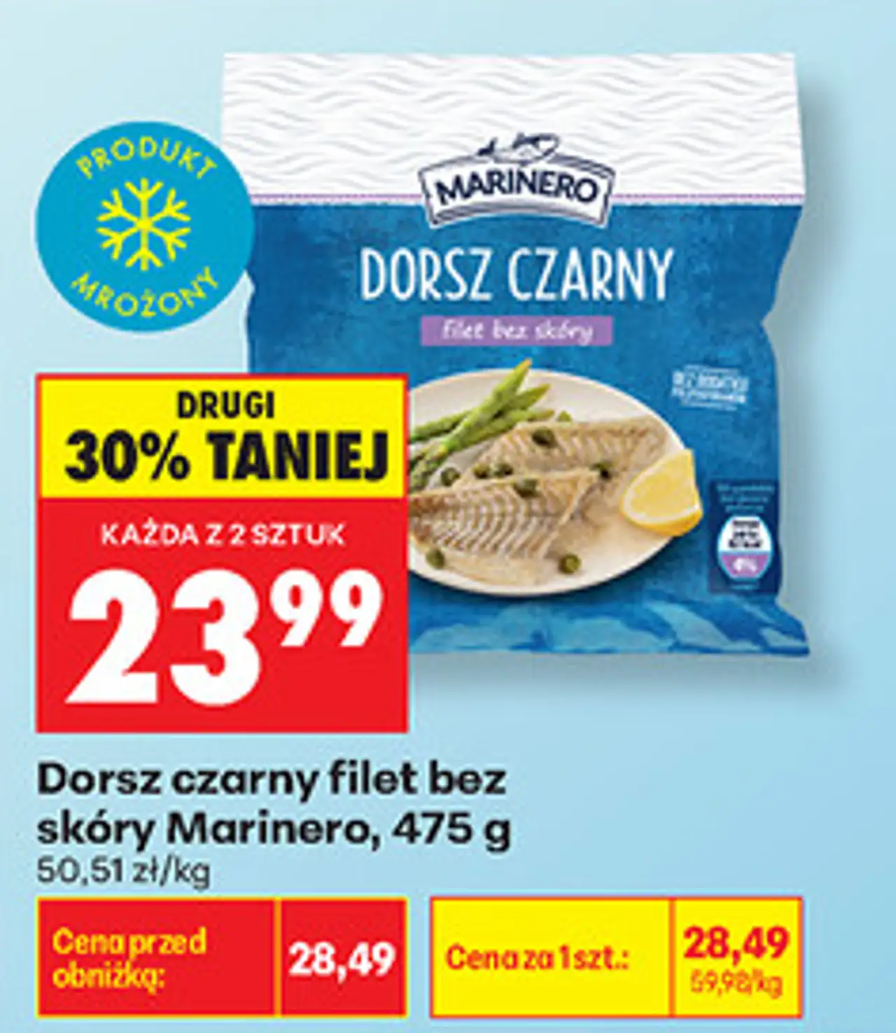 Dorsz czarny filet bez skóry Marinero, 475 g