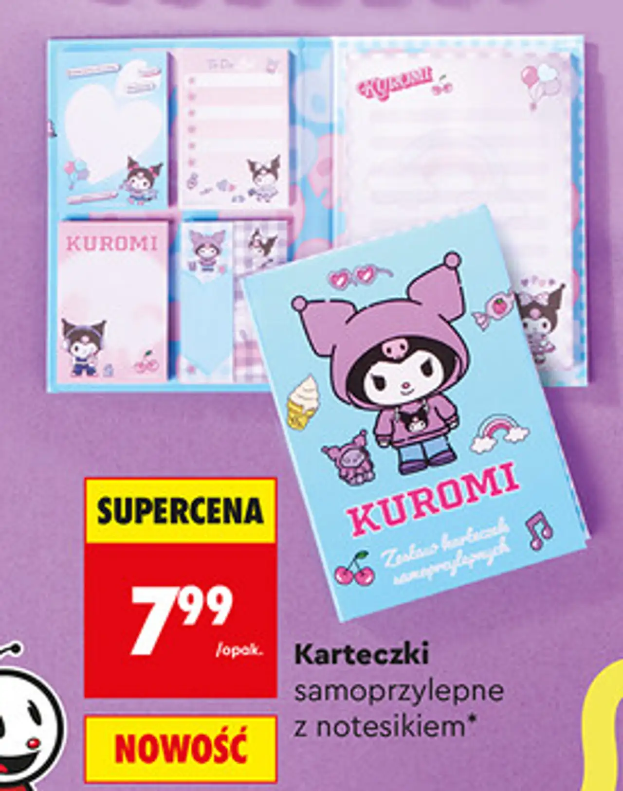 St. Majewski Karteczki samoprzylepne z notesikiem Kuromi