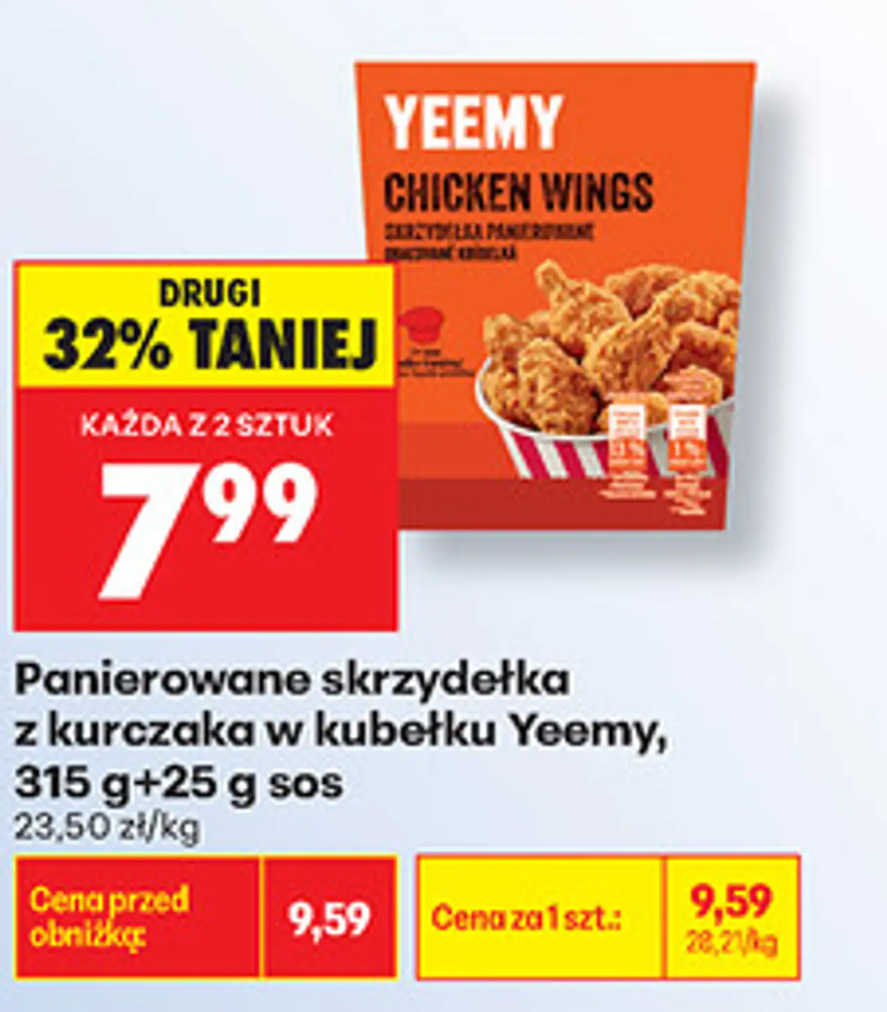 Panierowane skrzydełka z kurczaka w kubełku Yeemy