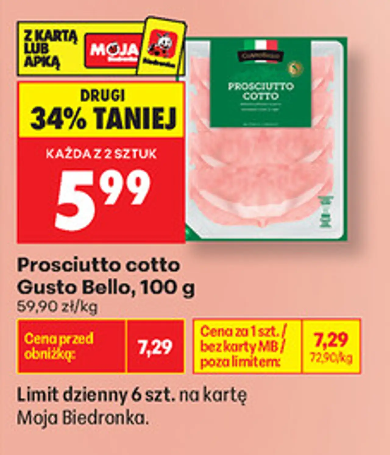 Prosciutto cotto Gusto Bello, 100 g